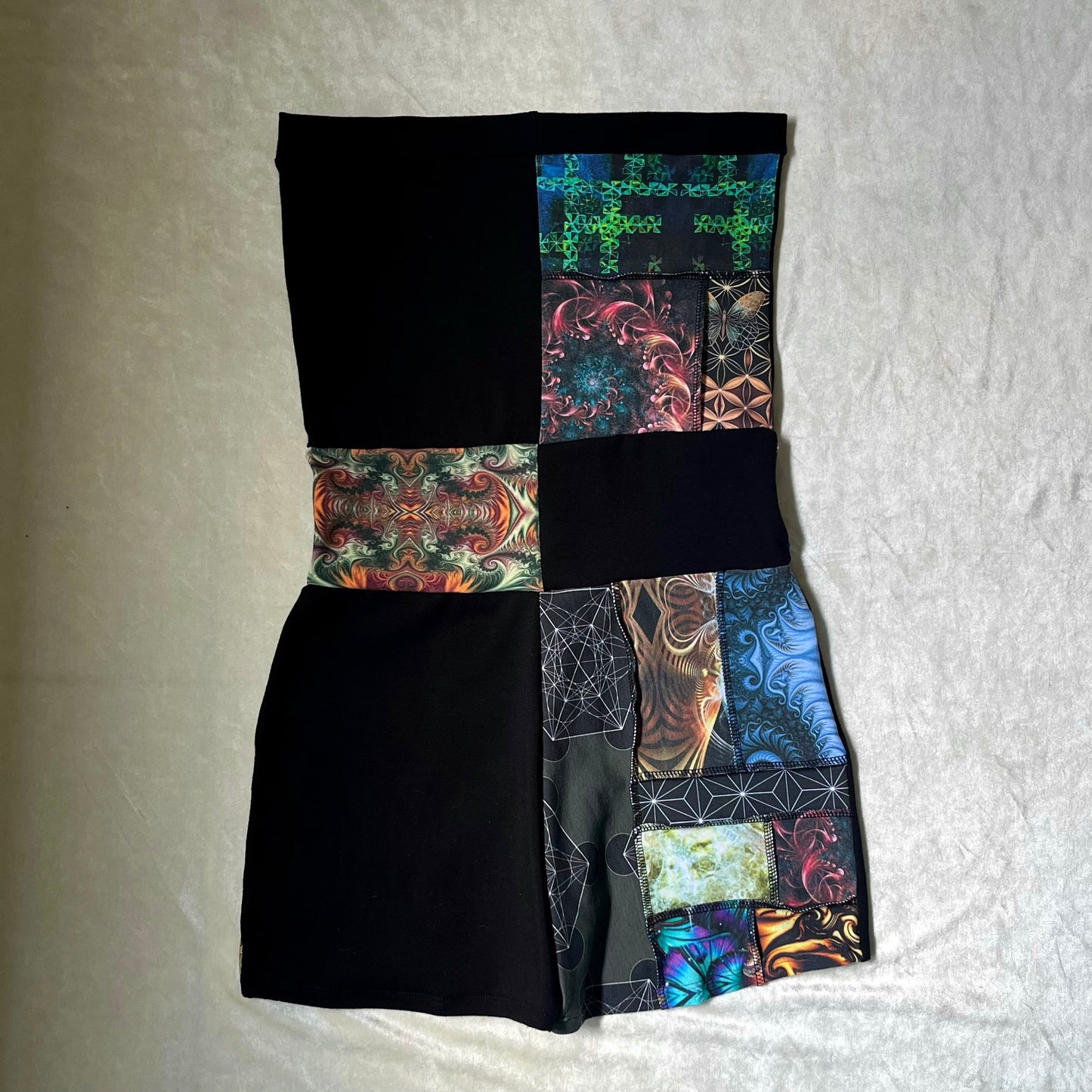 Patchwork Choker Romper S/M