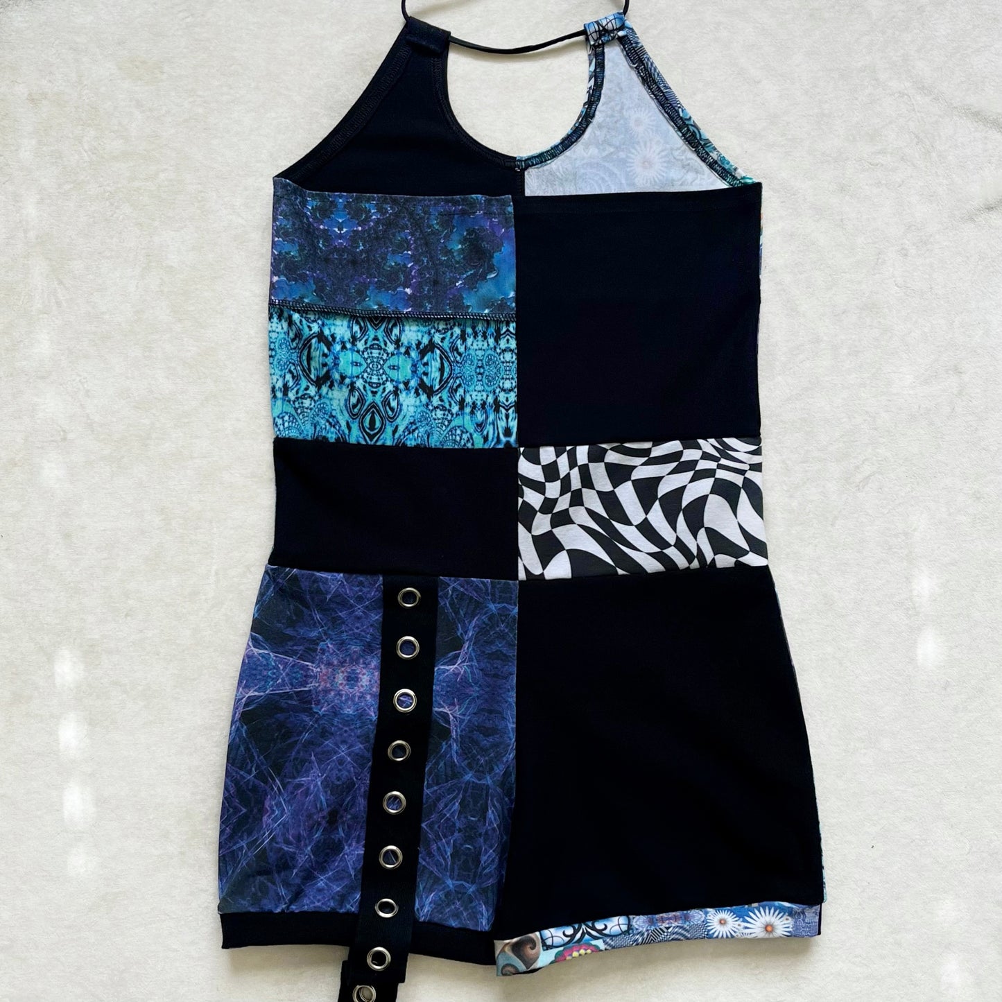 Patchwork Keyhole Romper M/L