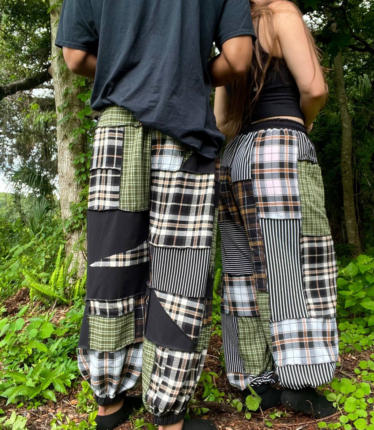 Flannel Patchwork Pants XS-XL