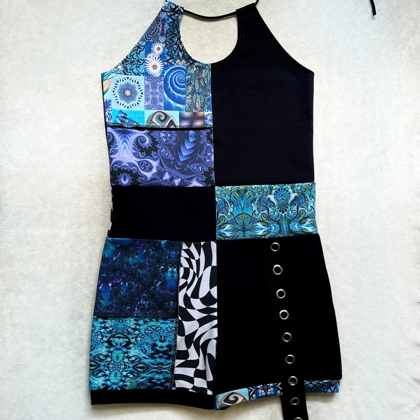 Patchwork Keyhole Romper M/L