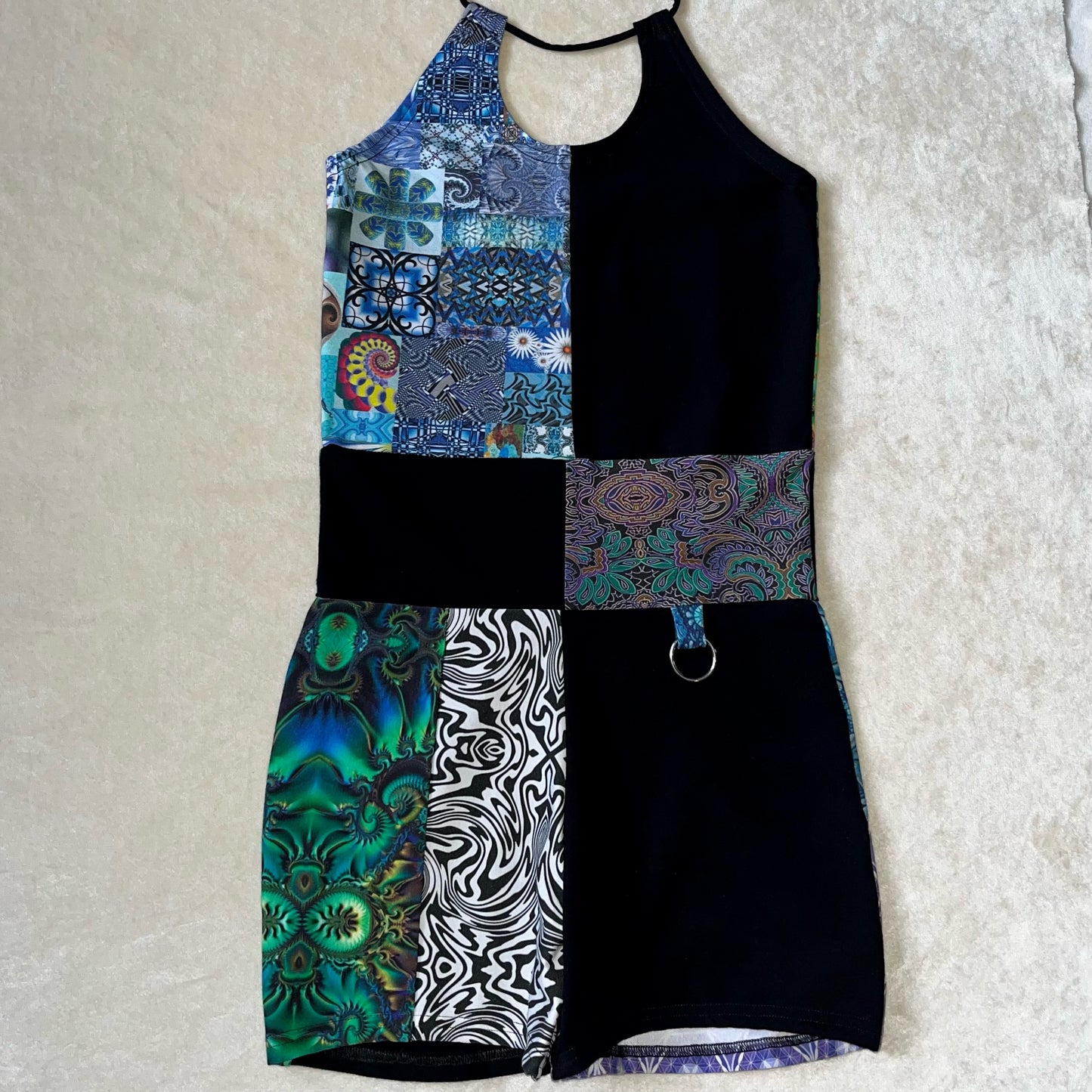 Patchwork Keyhole Romper S/M