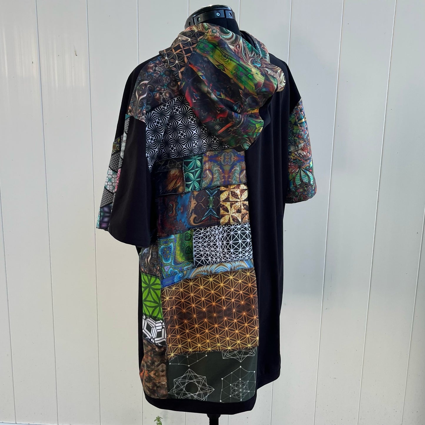 Patchwork Hoodie T-Shirt XL
