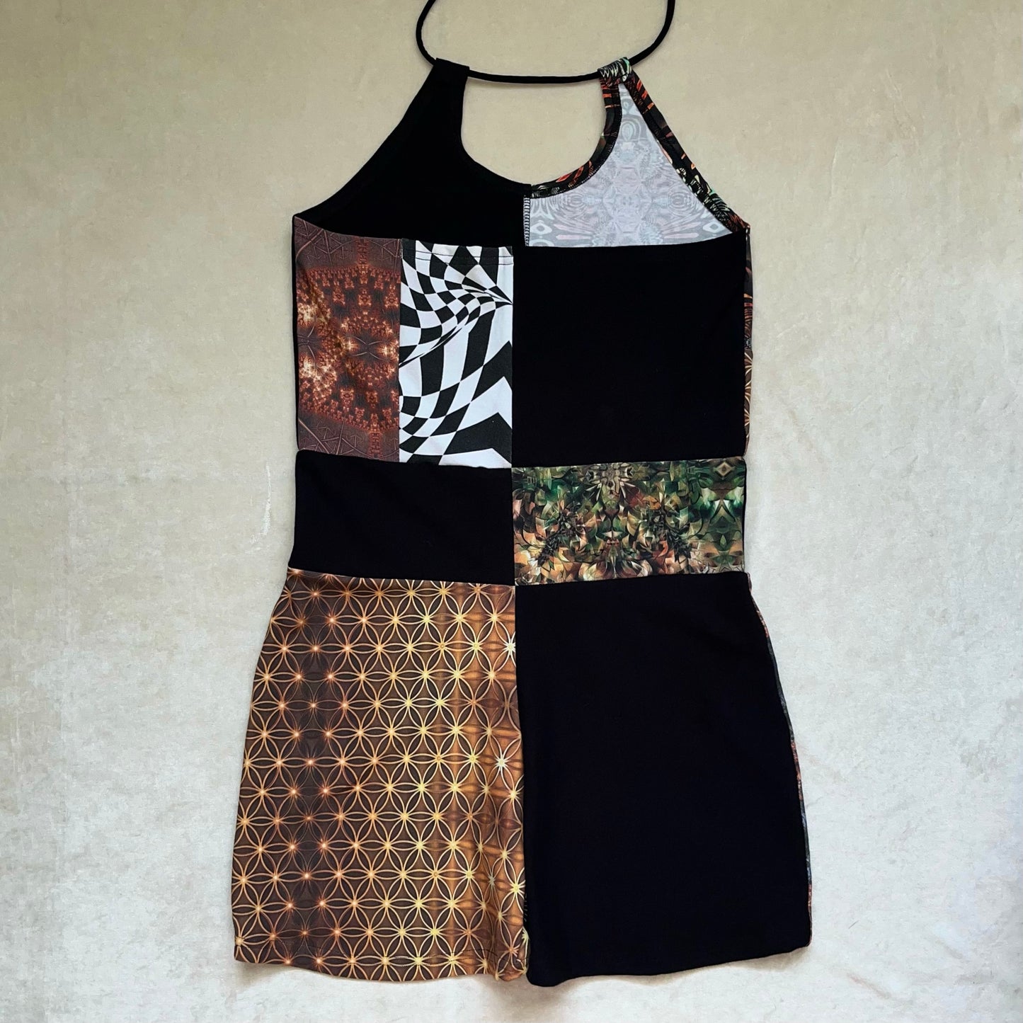 Patchwork Keyhole Romper M/L