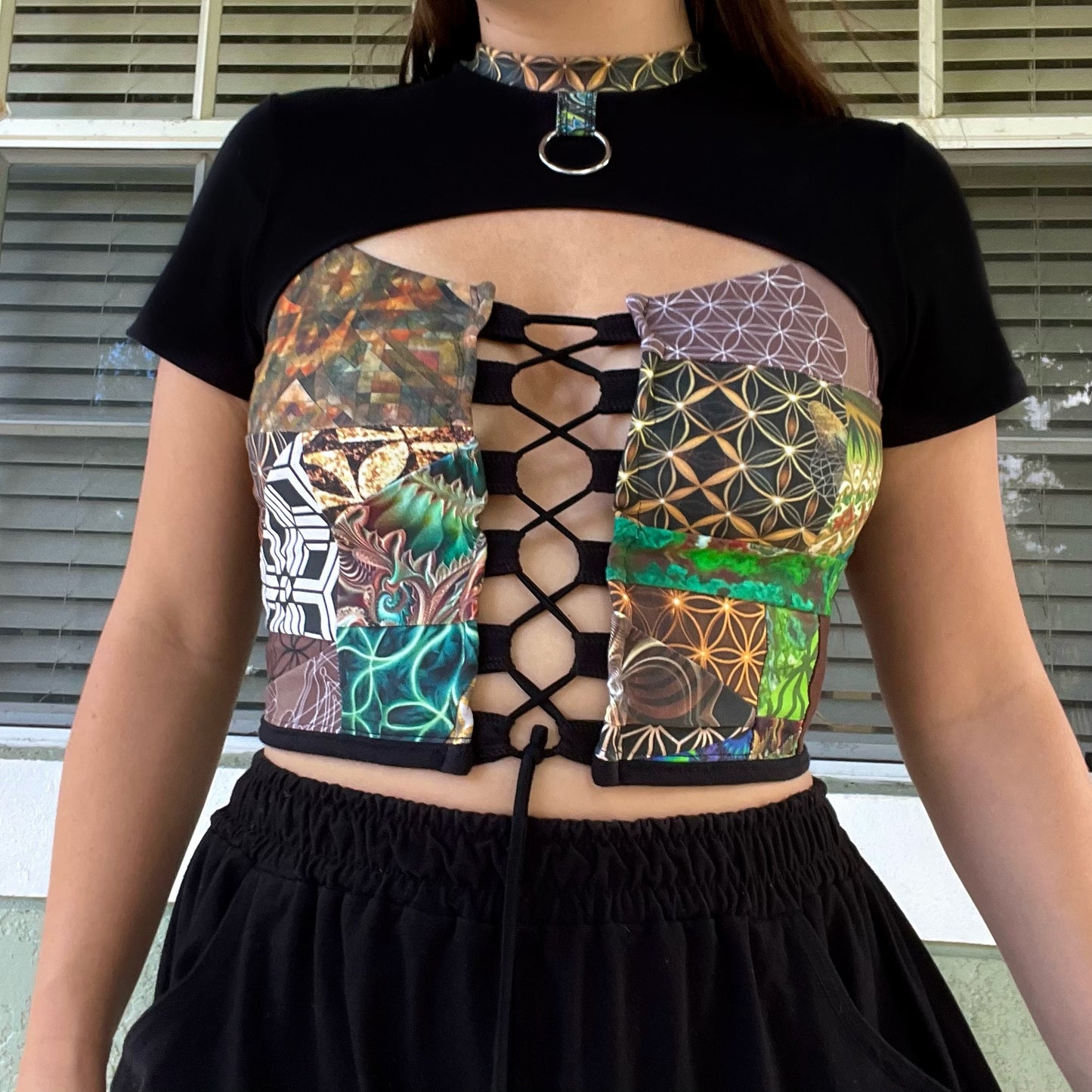 Xtra Patchwork Corset Tee M/L