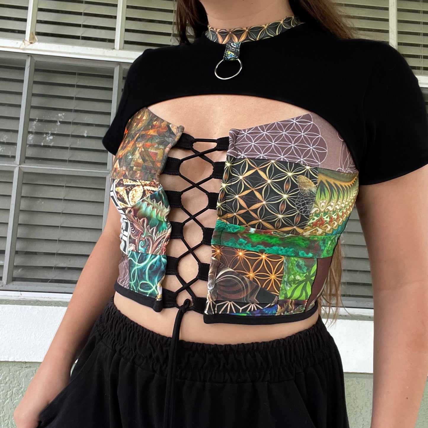 Xtra Patchwork Corset Tee M/L