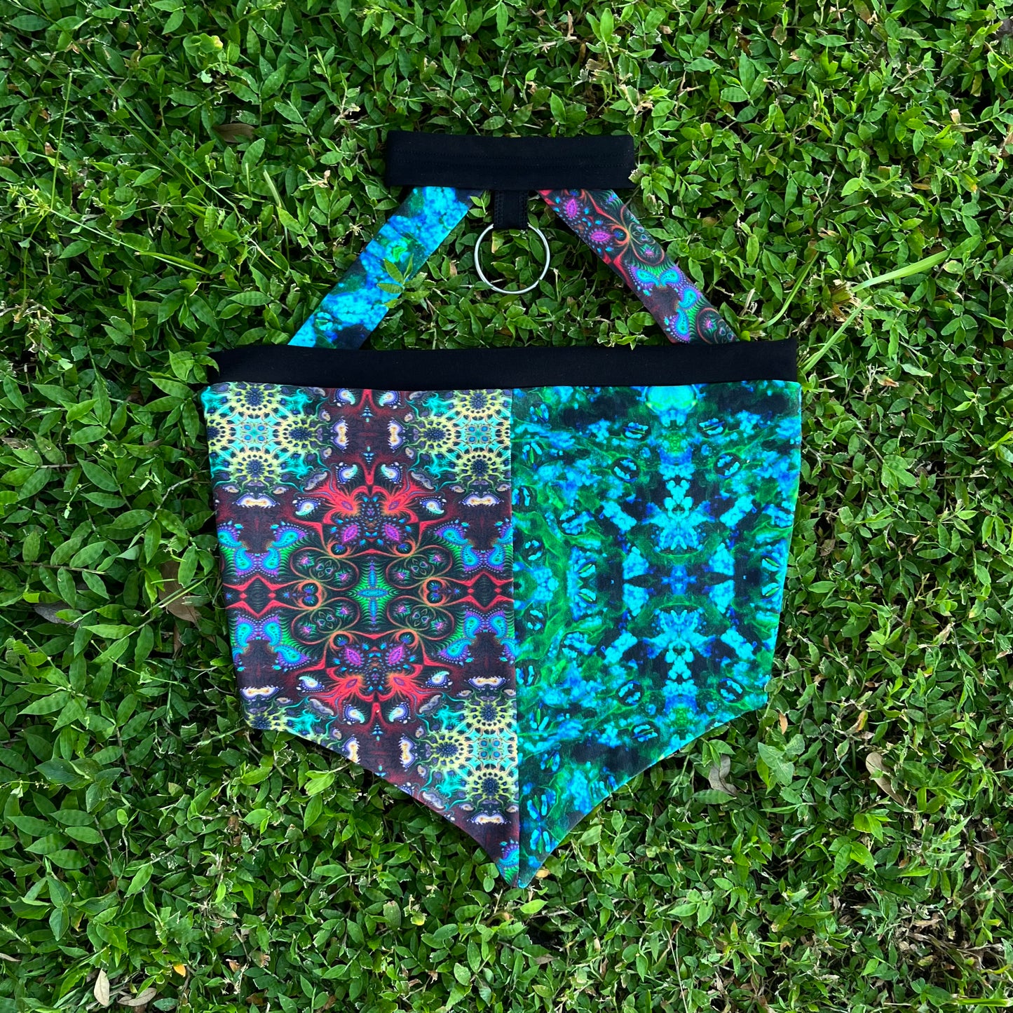Half n Half Choker Pixie Top w/ Appliqué S/M