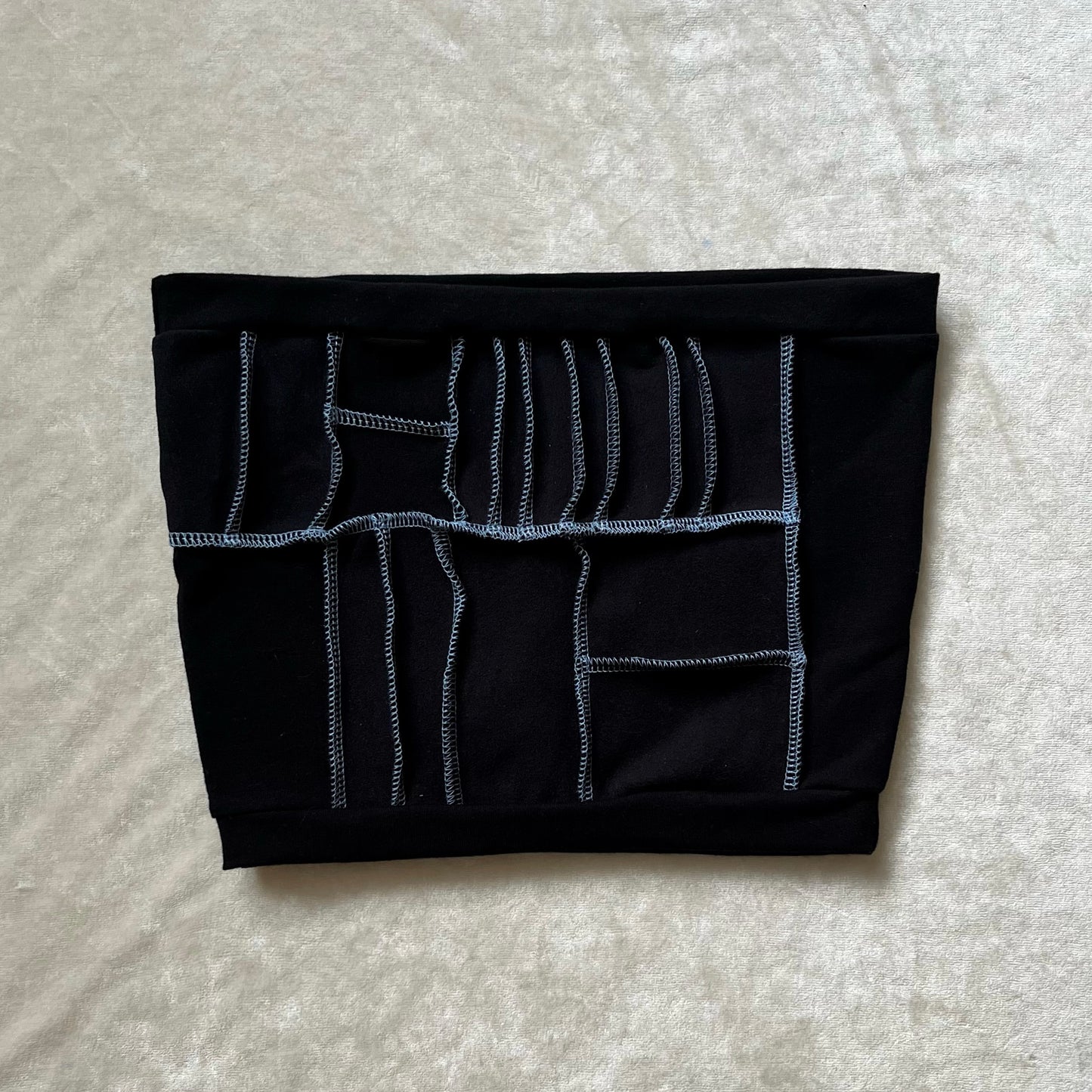 Blue Patchwork Seam Tube Top XS/S