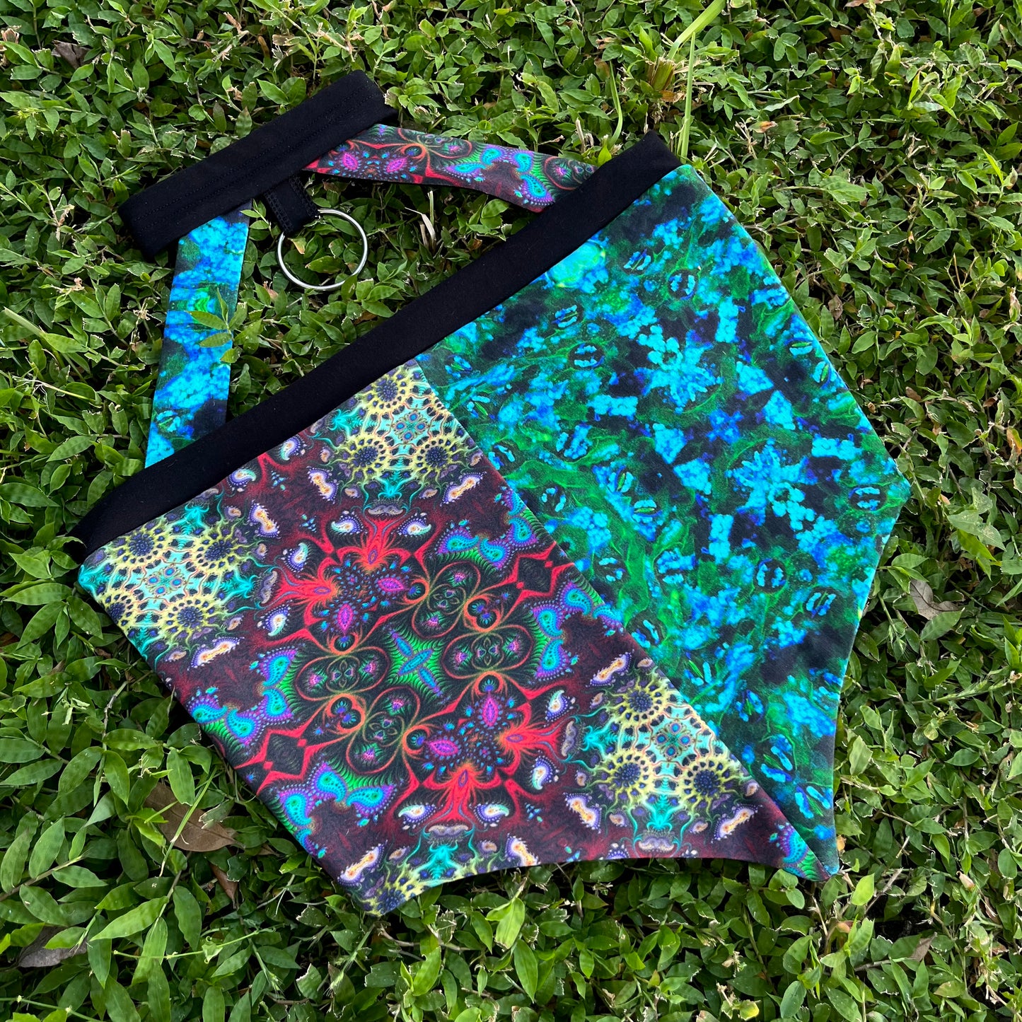 Half n Half Choker Pixie Top w/ Appliqué S/M