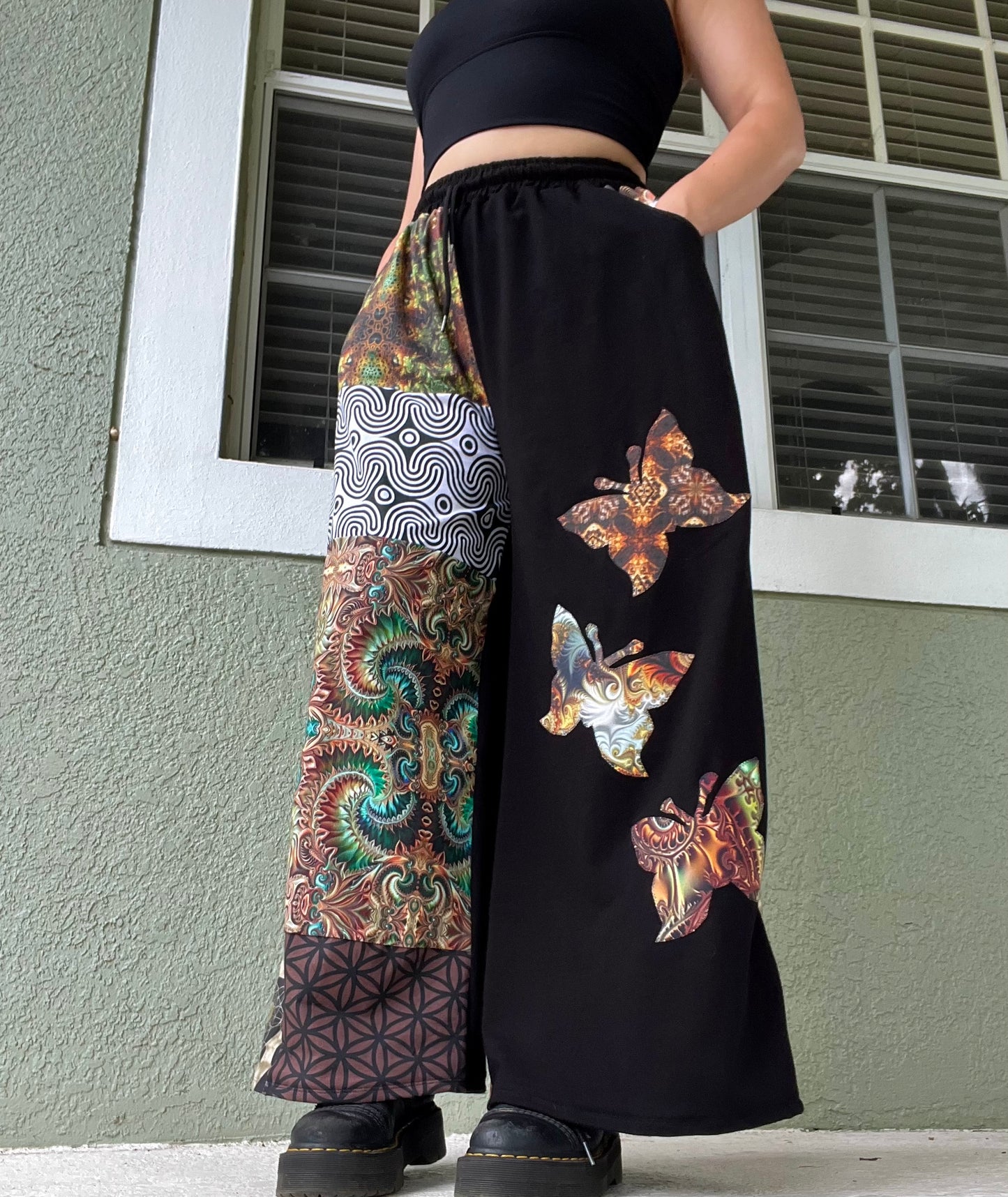 Butterfly Patchwork Pants V2 𐦍 XS-XL