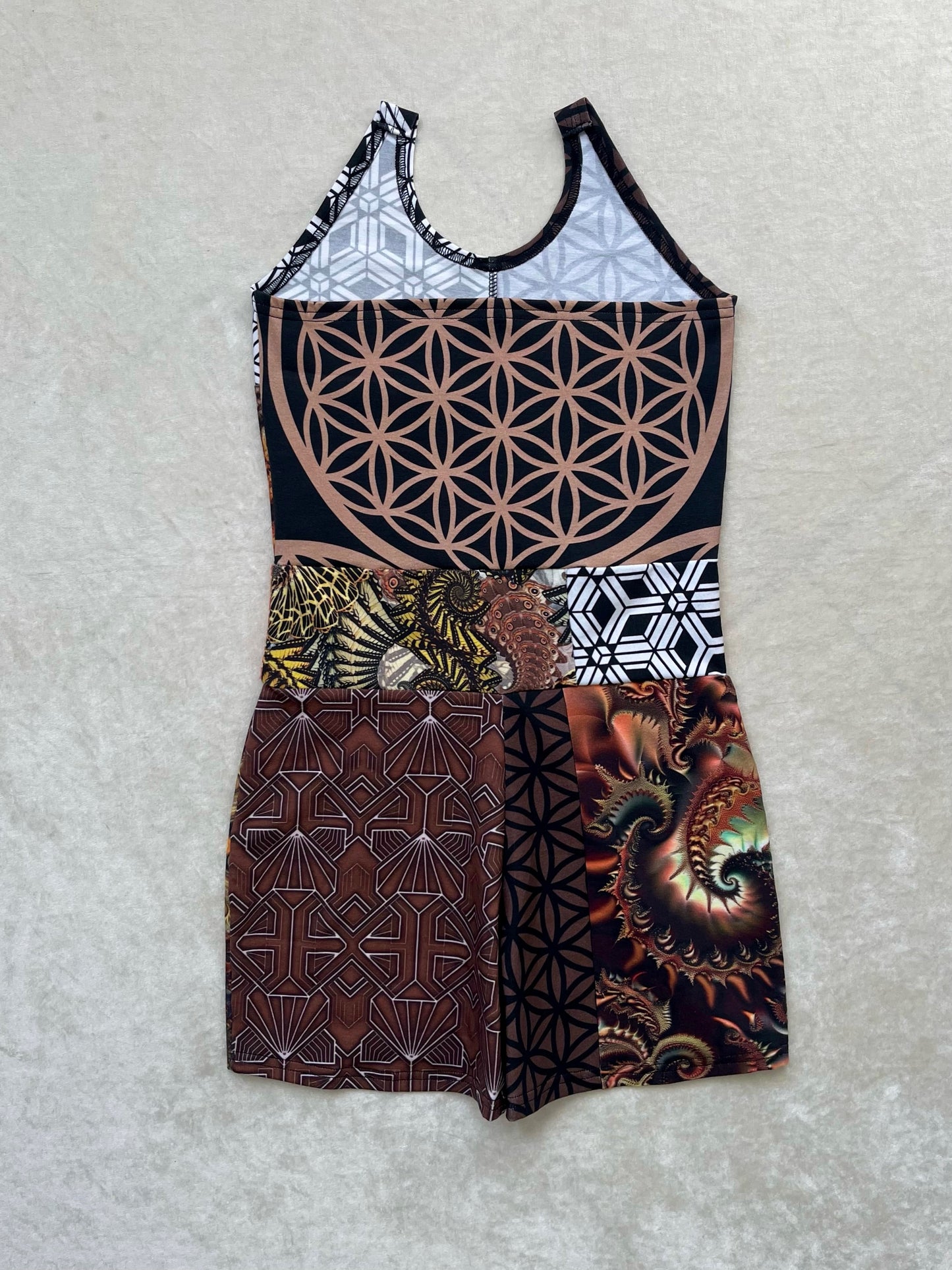 Patchwork Keyhole / Halter Romper S/M