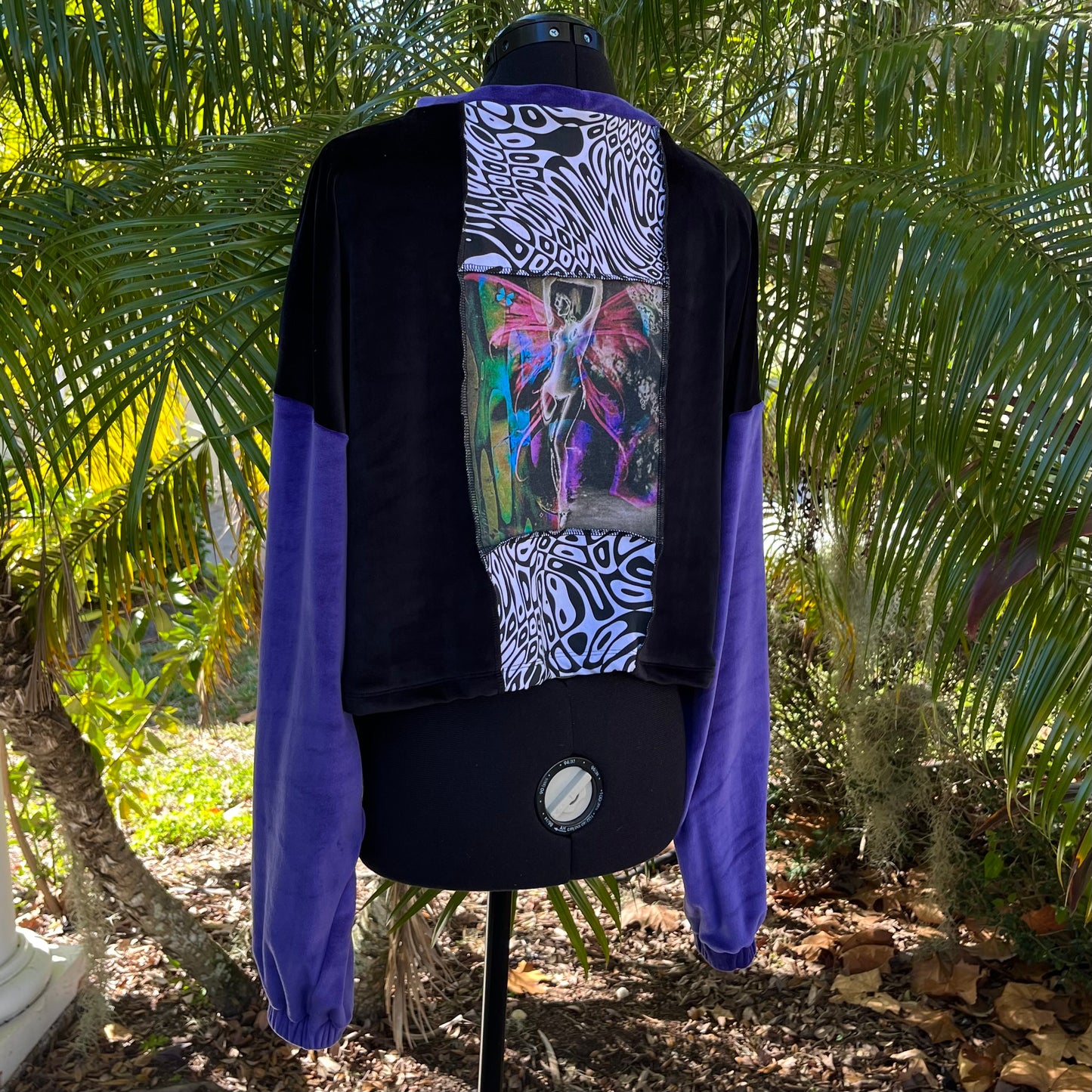 Purpley Cropped Crewneck - Fuzzy Velour ✧ XL - *non elastic waist