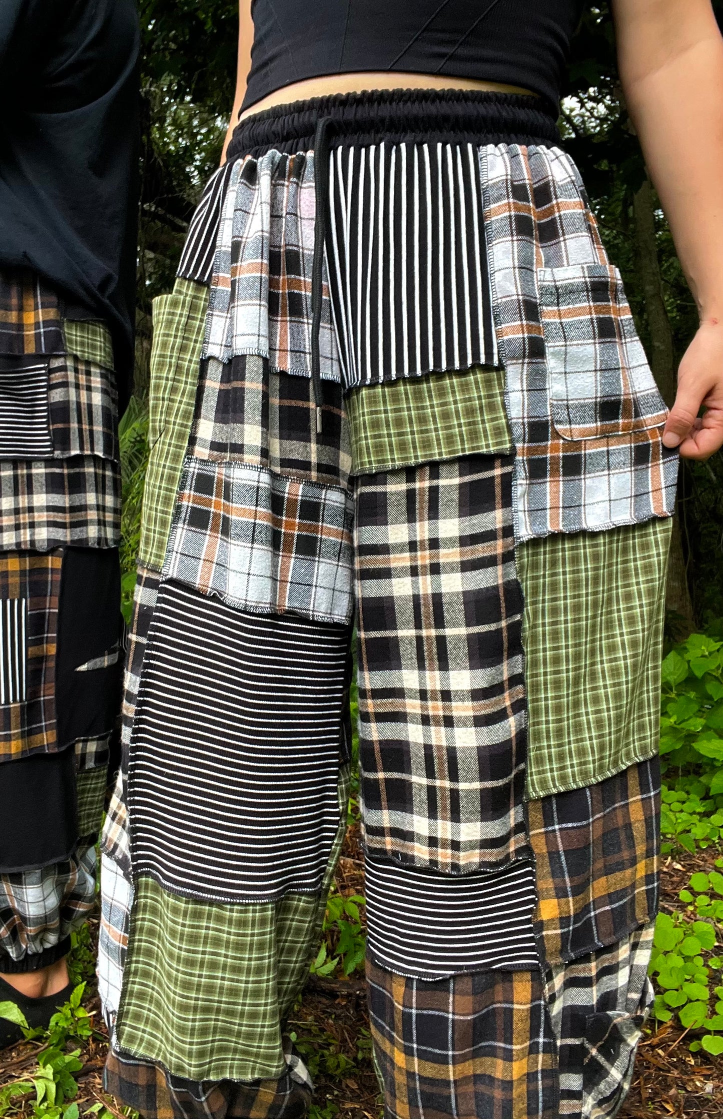Flannel Patchwork Pants XS-XL