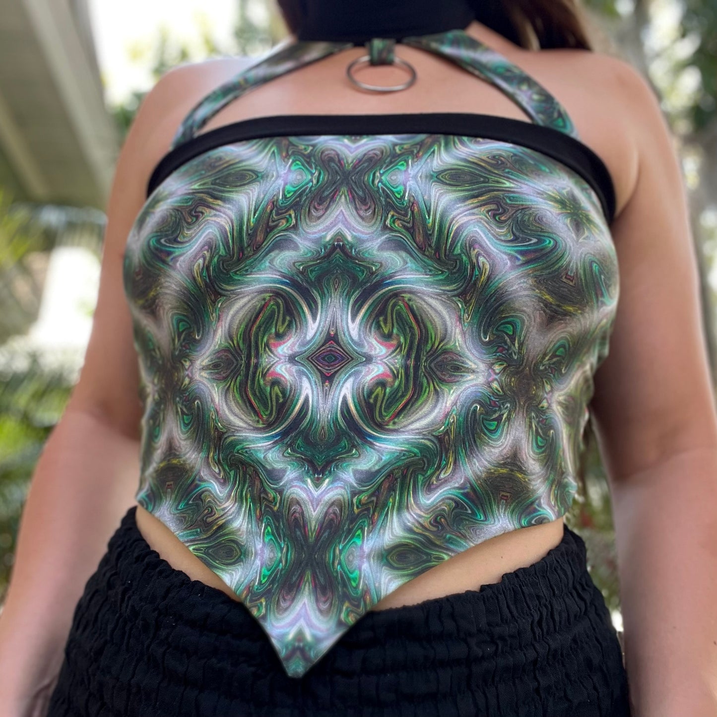 Choker Pixie Top ✧ M/L (solid pattern & fully double lined - bigger ring)