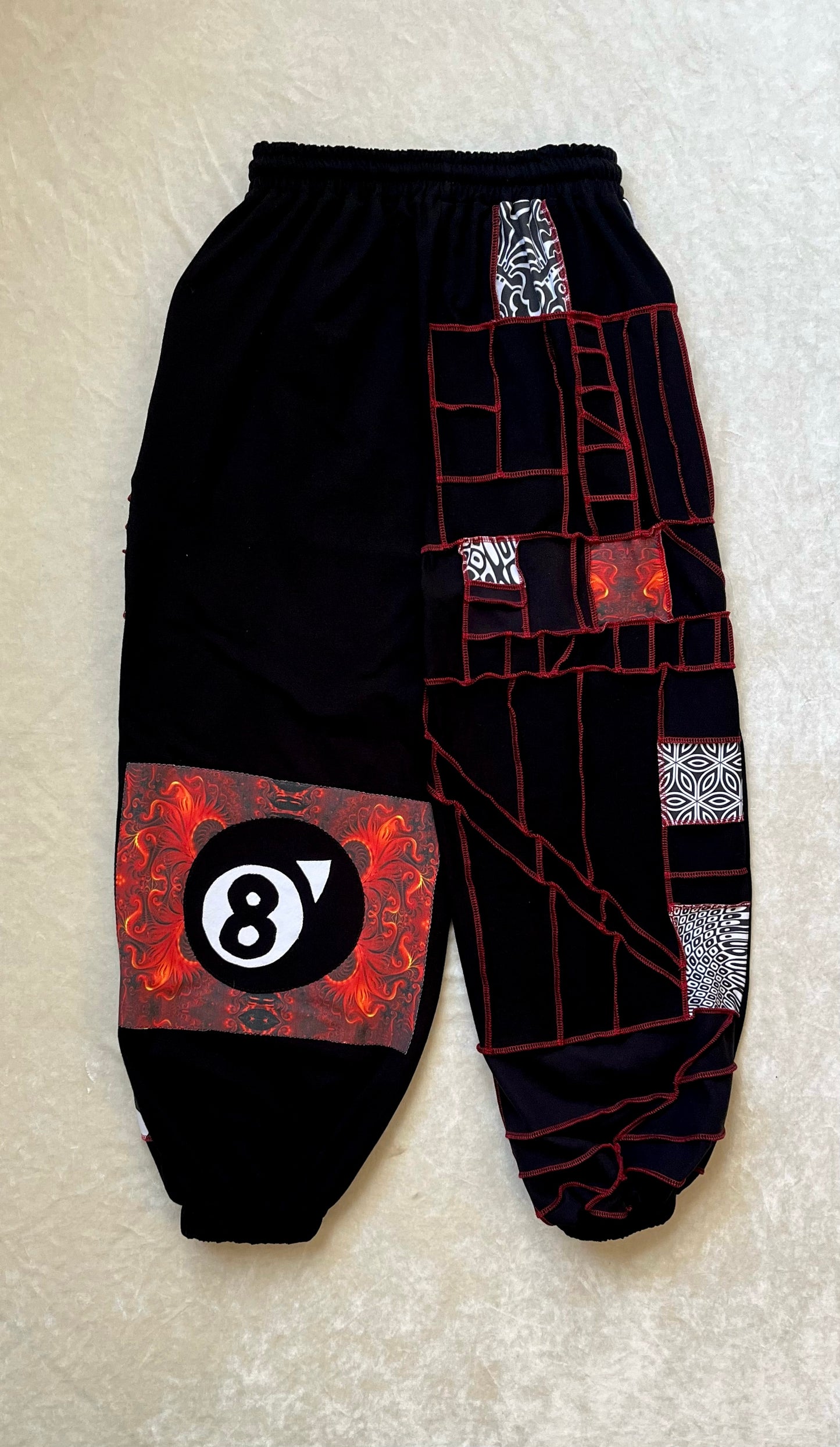 Red Thread Patchwork Pants 🎱 XS-XL