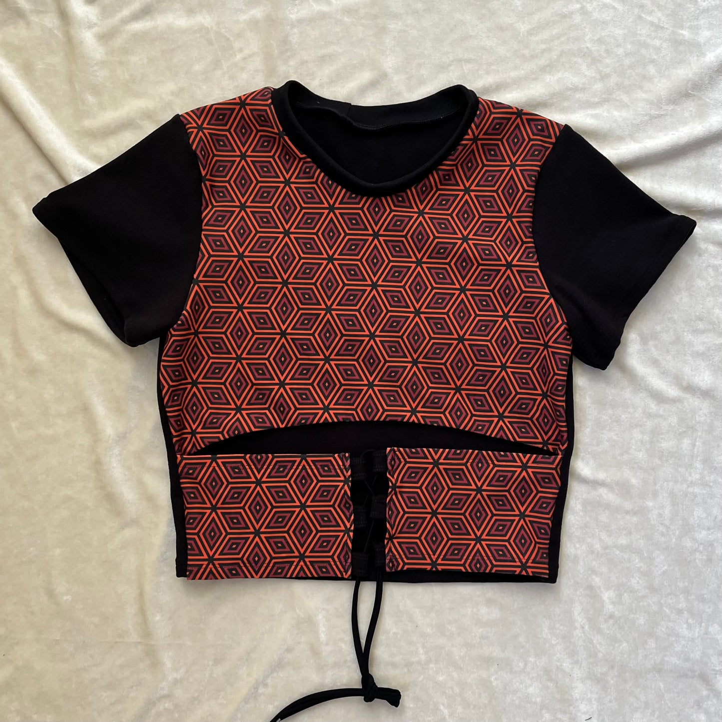 Corset Tee ❒ S/M (solid black back) *desc
