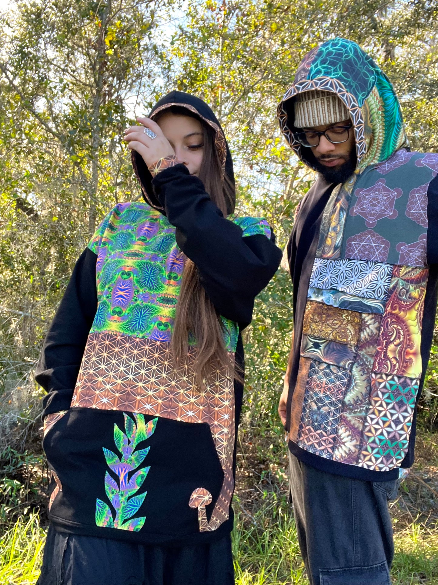 Patchwork Hoodie T-Shirt XXL