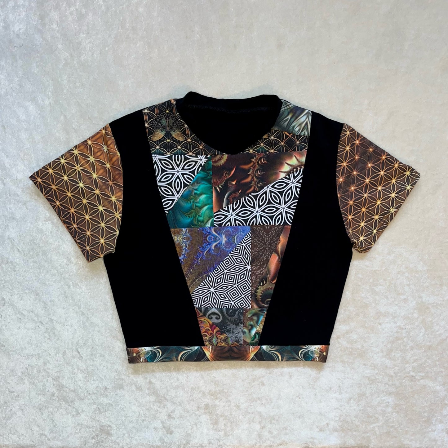Patchwork Cropped Tee S/M