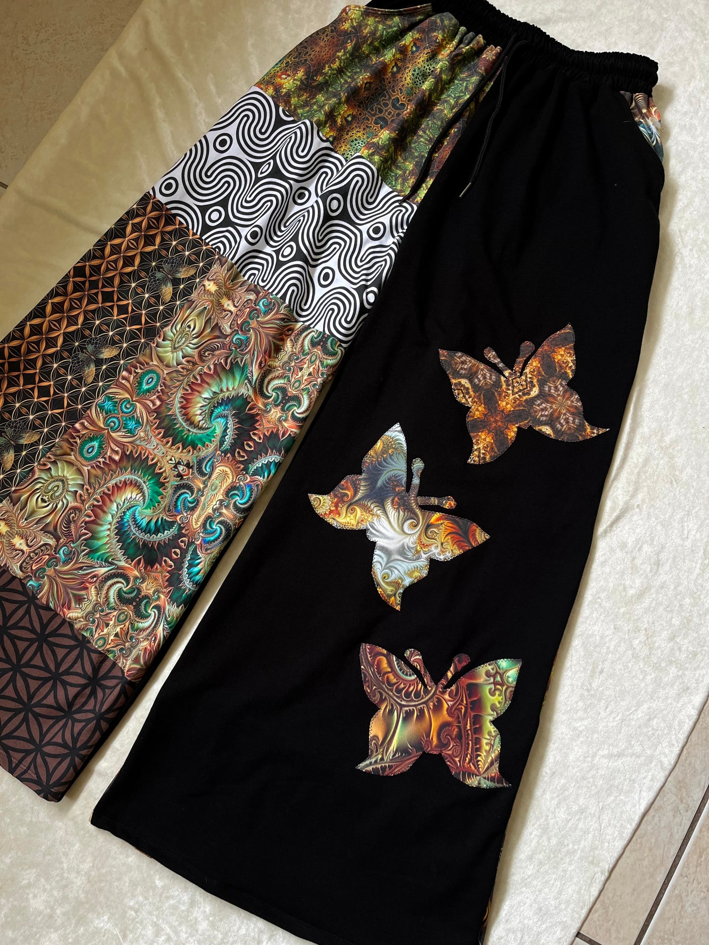 Butterfly Patchwork Pants V2 𐦍 XS-XL