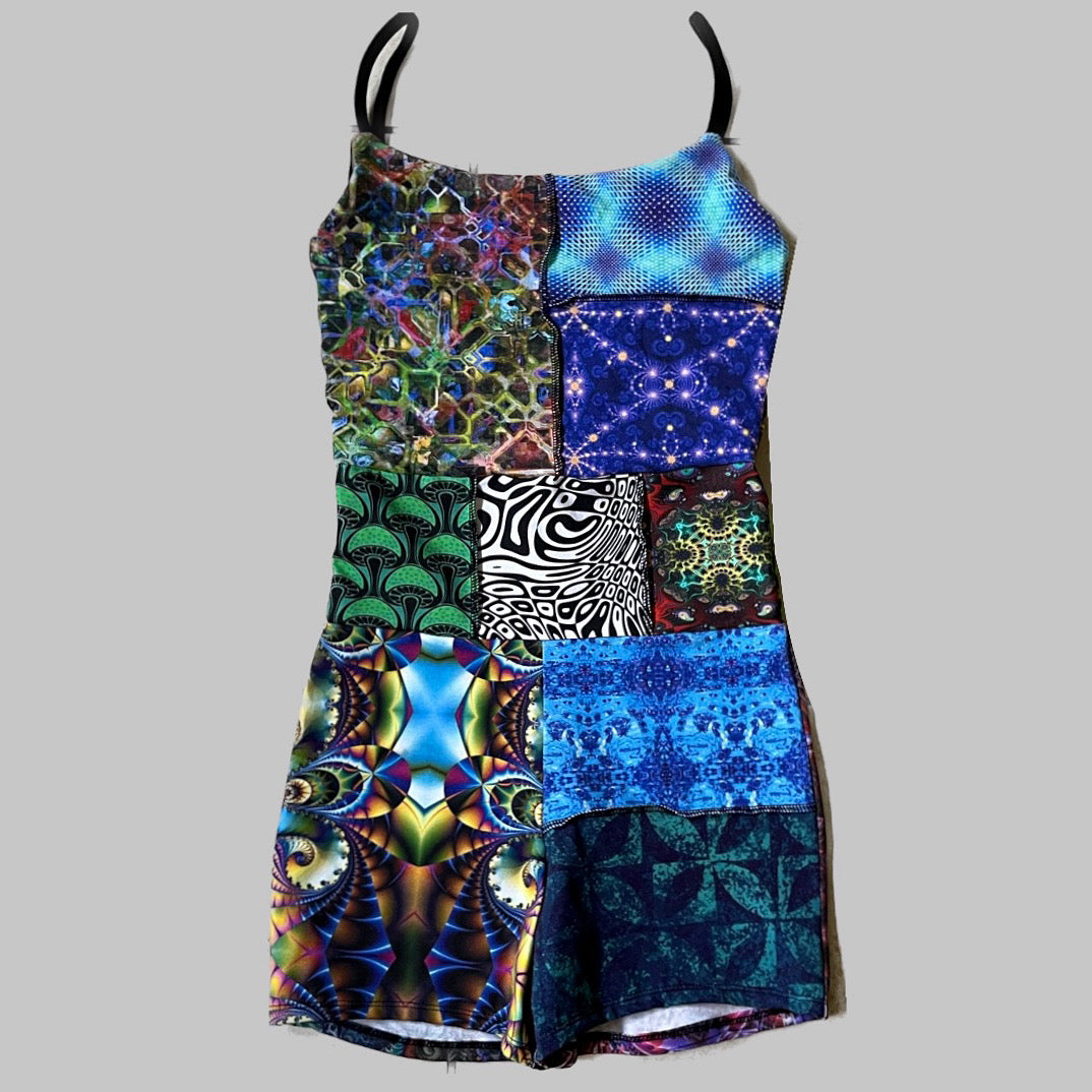 Patchwork Romper ☆ (double lined top) XS/S