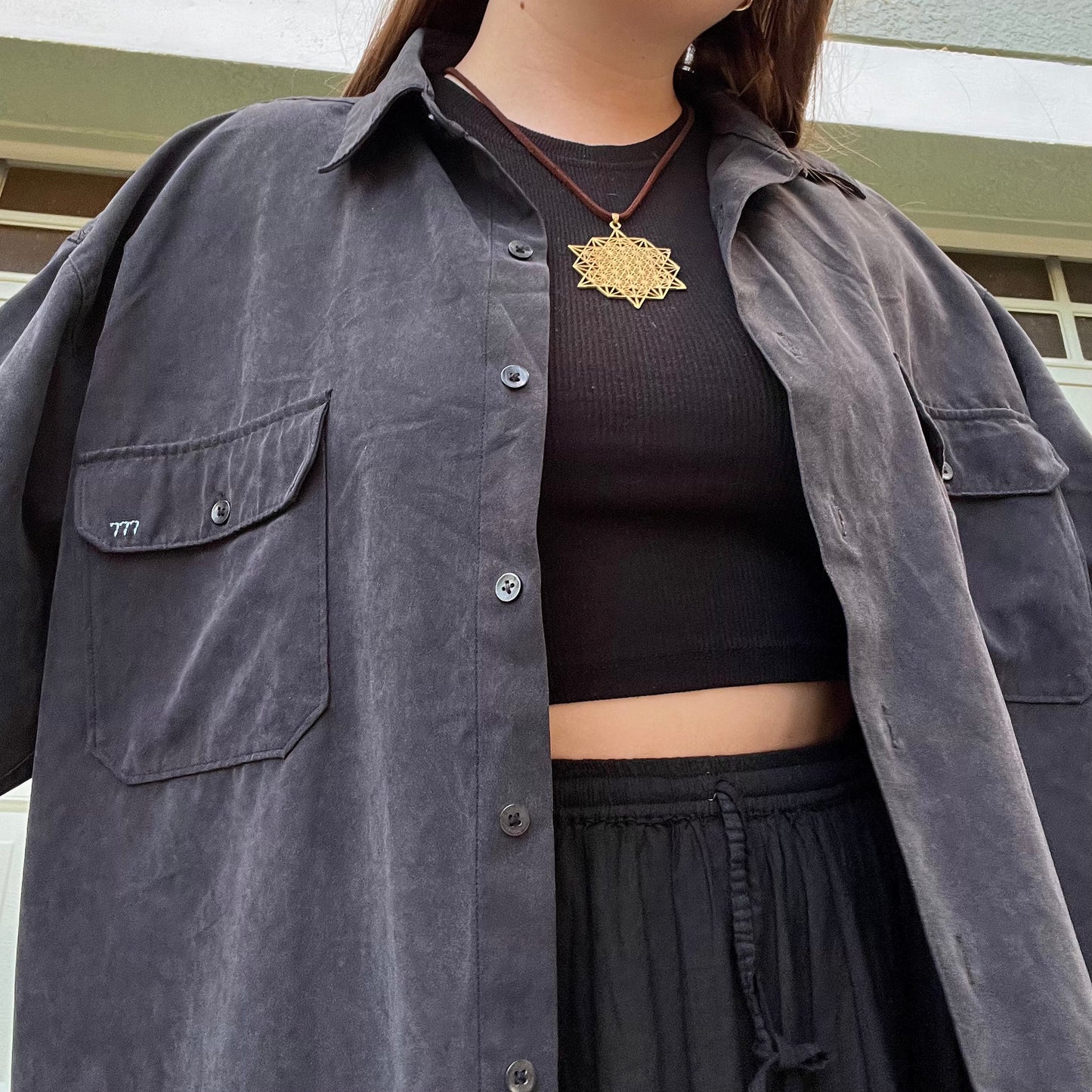 Upcycled Supertask Button Up ✧ XL
