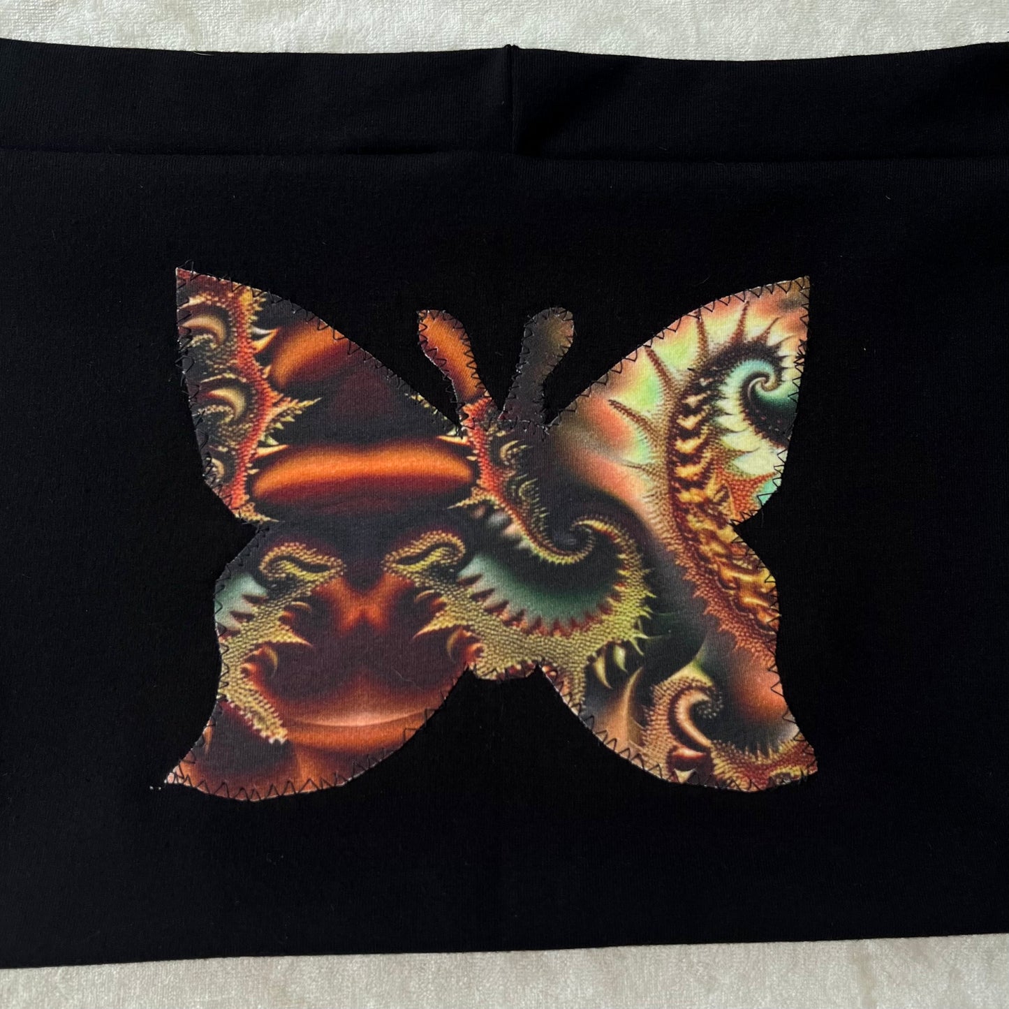 Butterfly Pixie Top ཐི༏ཋྀ S/M Hand-Dyed Cotton Rib Knit (double lined)
