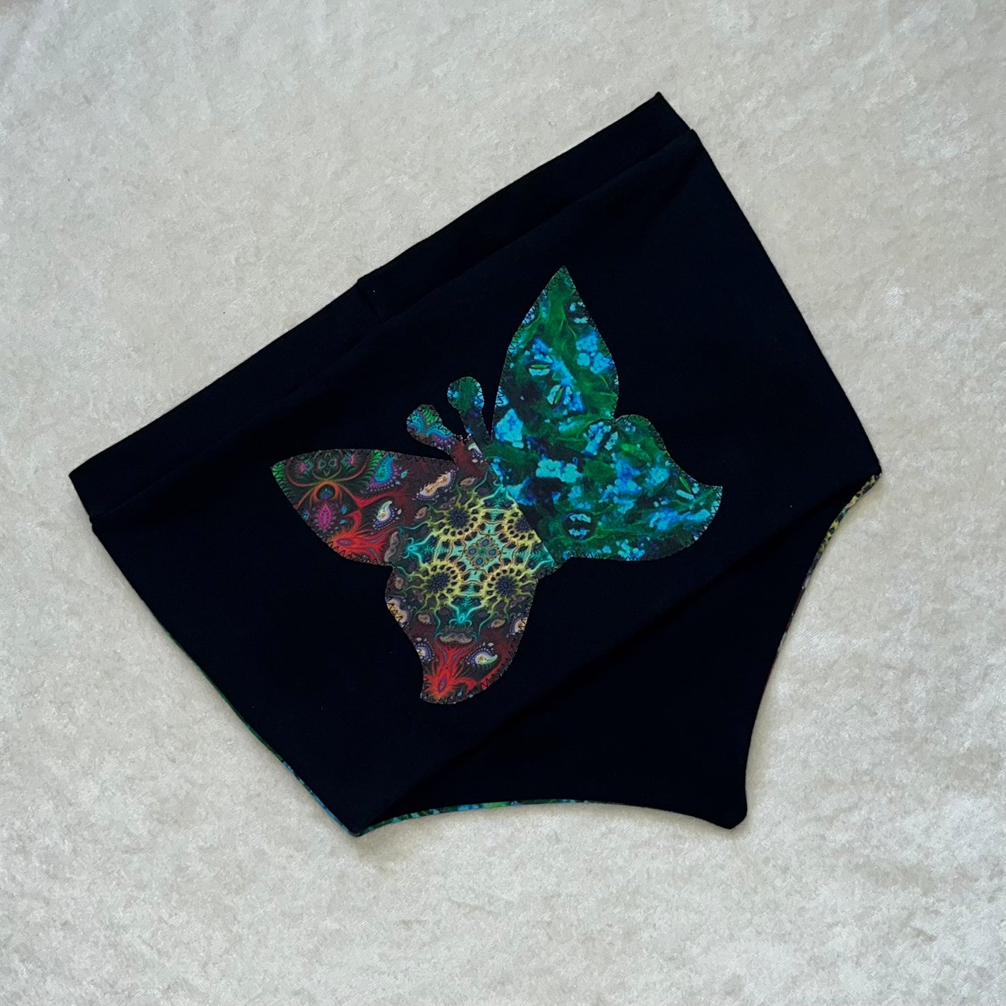 Half n Half Choker Pixie Top w/ Appliqué S/M