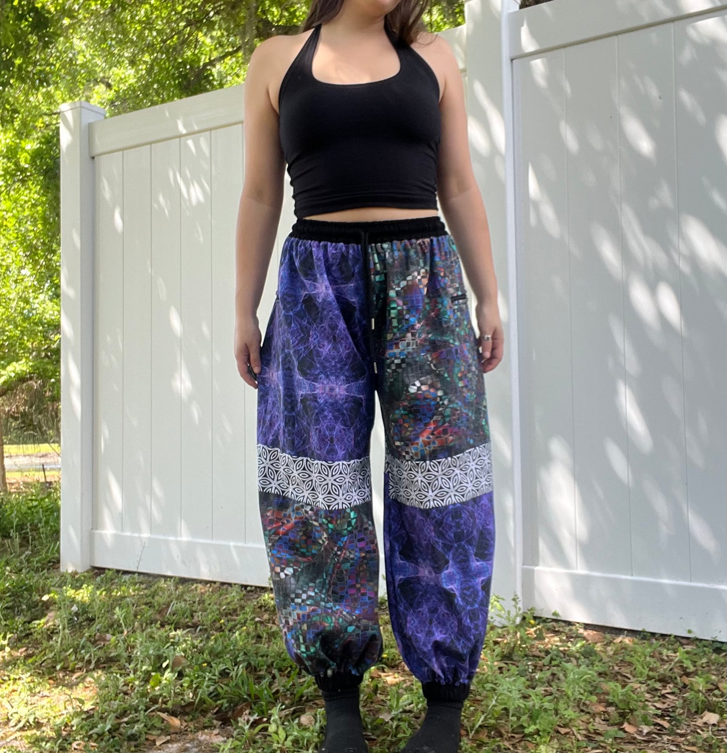 Patchwork Joggers W/ Zipper Pockets XS-XL