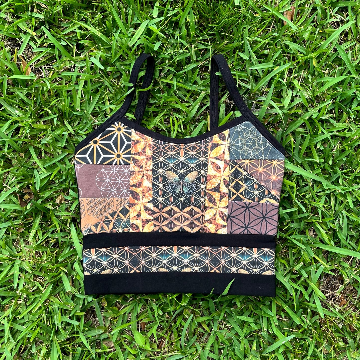 Patchwork Bralette Tank 𐦍 XS/S