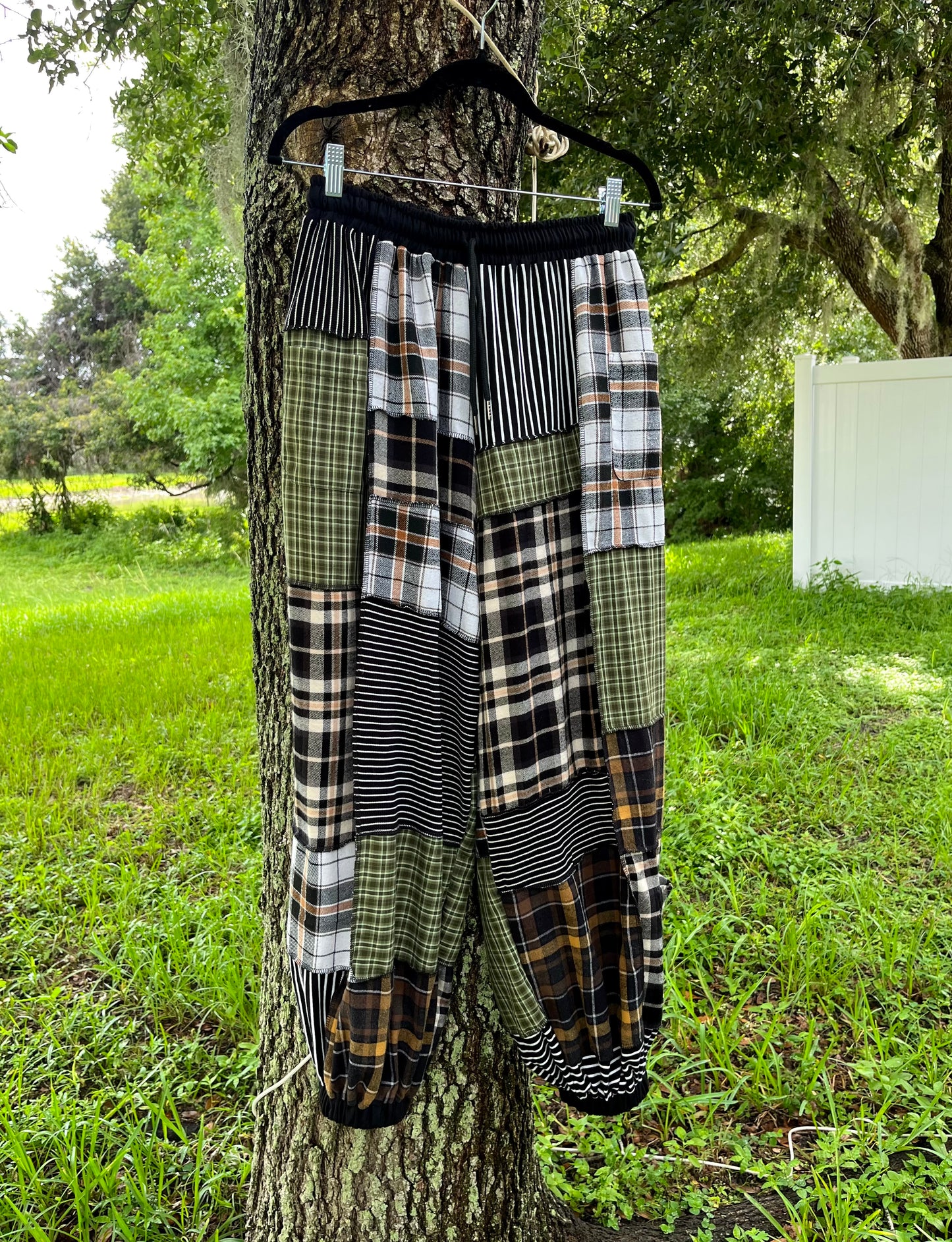 Flannel Patchwork Pants XS-XL