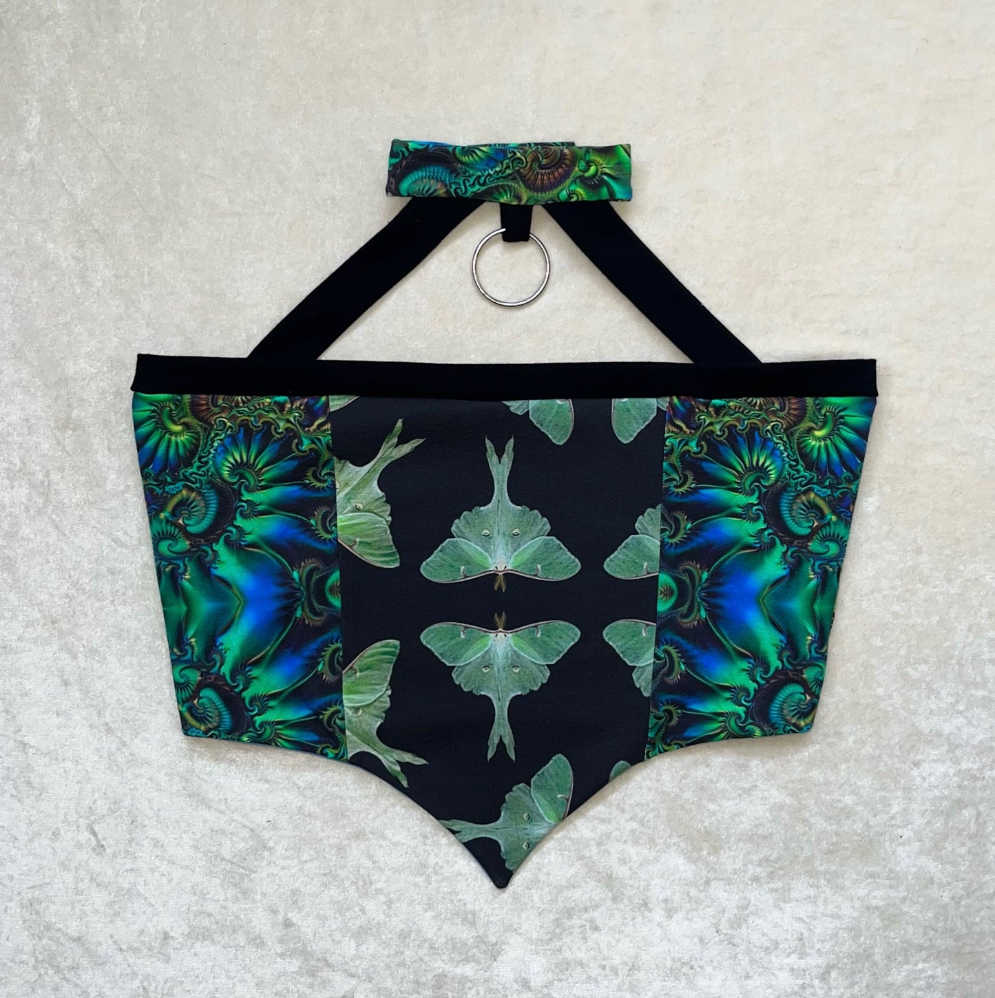 Luna Moth Choker Pixie Top 𐦍 XL/XXL (cropped)