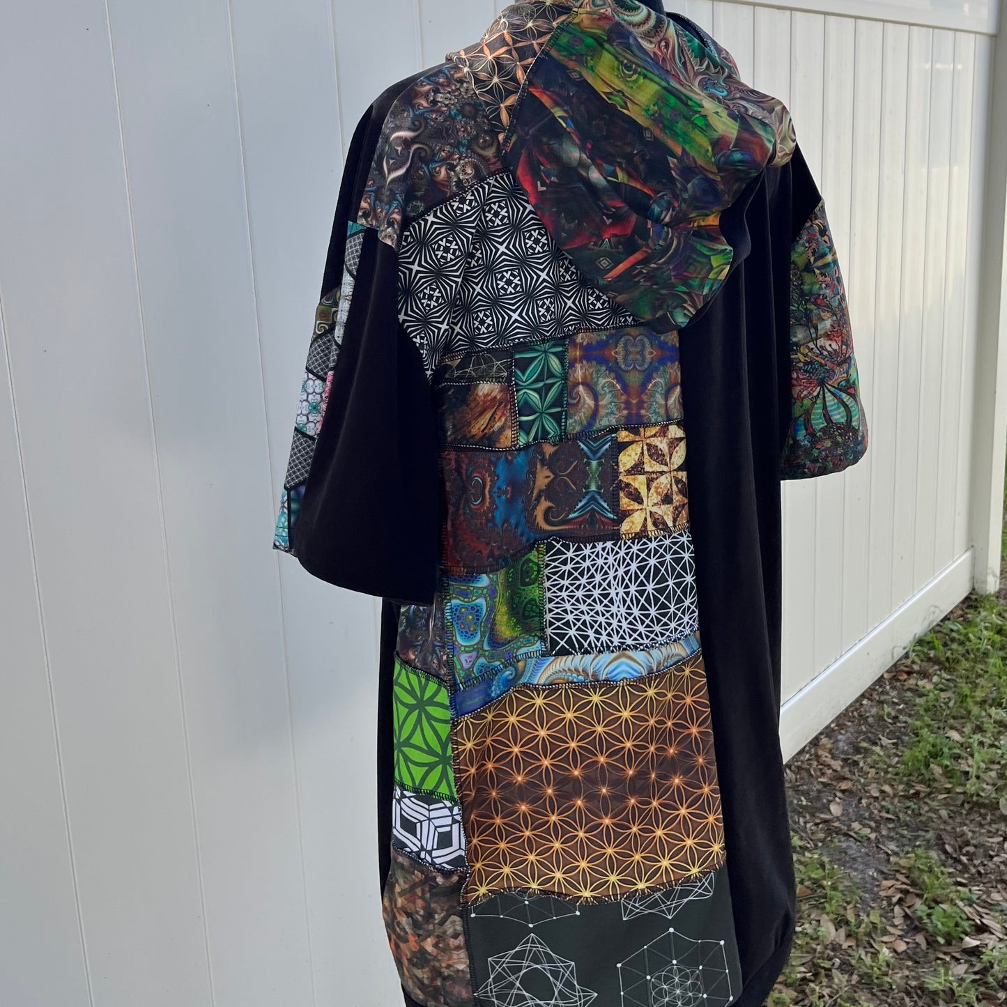 Patchwork Hoodie T-Shirt XL