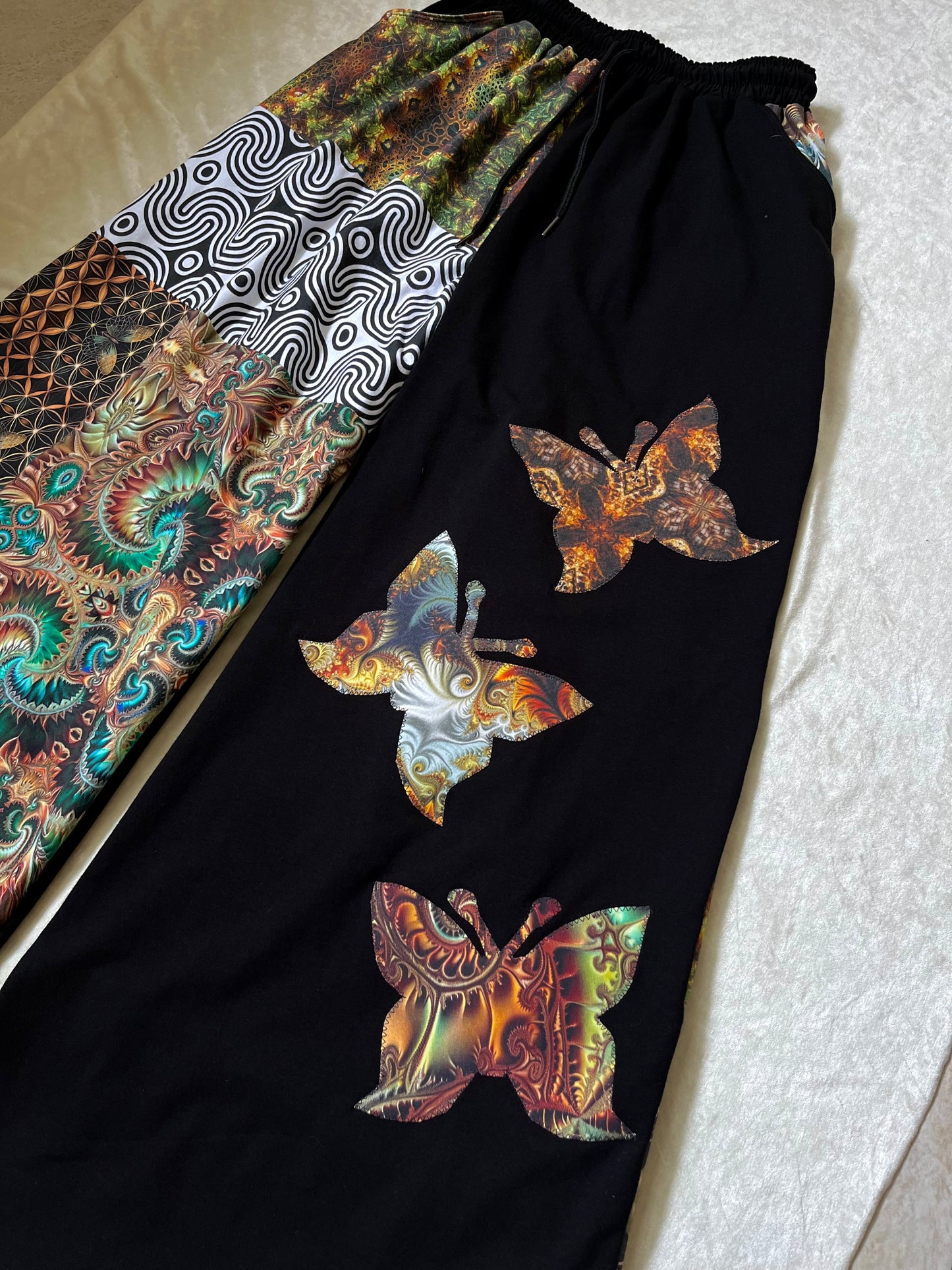 Butterfly Patchwork Pants V2 𐦍 XS-XL