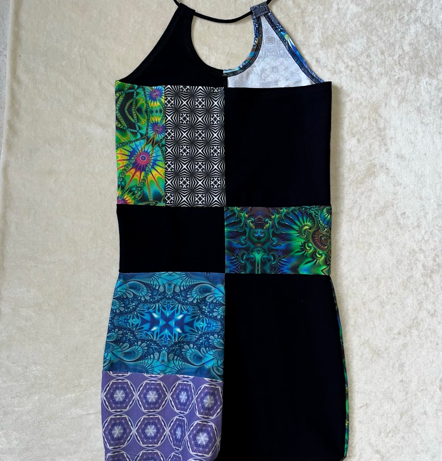 Patchwork Keyhole Romper S/M