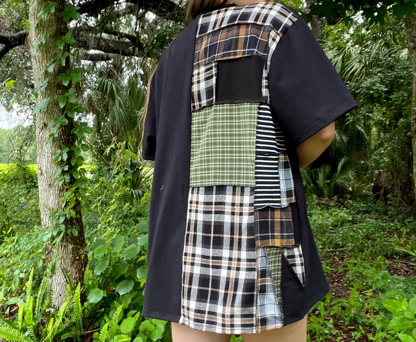 Flannel Patchwork T-Shirt XXL