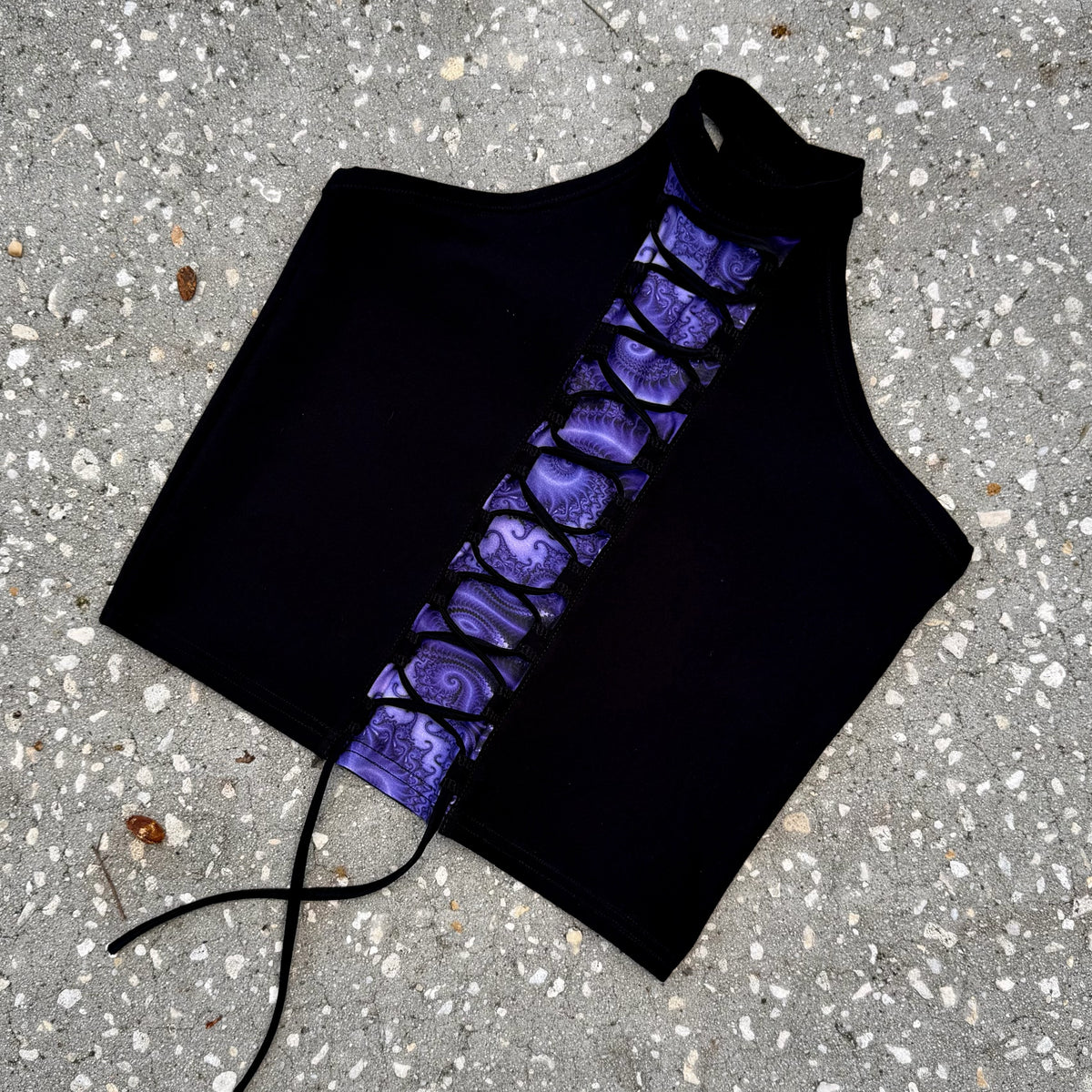 High Neck Lace-Up Top L/XL
