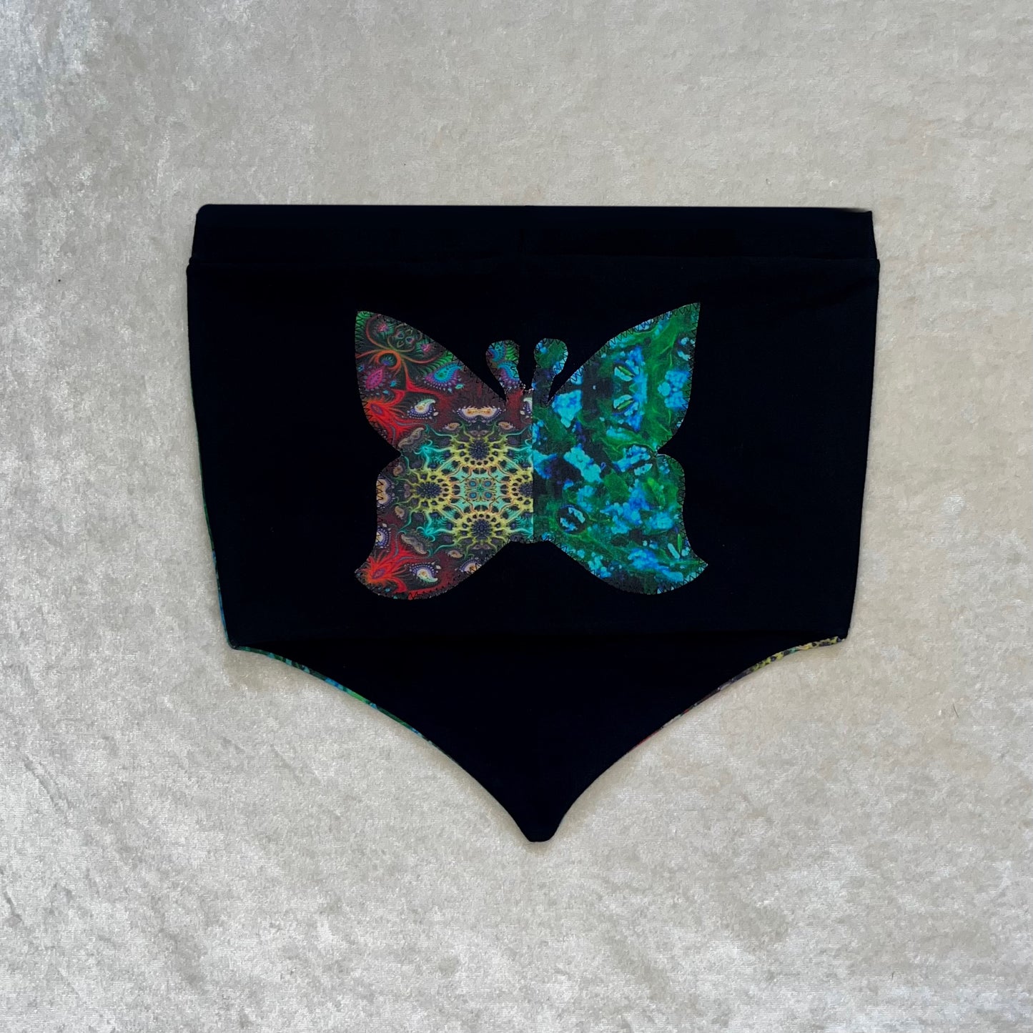 Half n Half Choker Pixie Top w/ Appliqué S/M