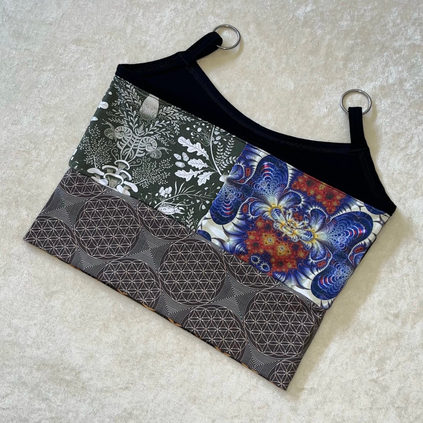 Patchwork Bralette Ring Top S/M