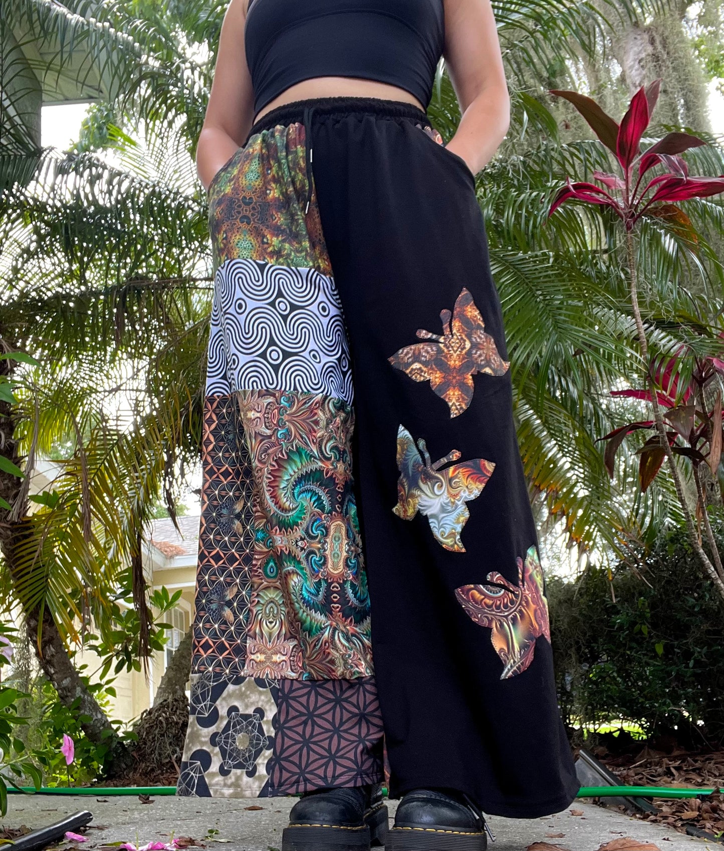 Butterfly Patchwork Pants V2 𐦍 XS-XL