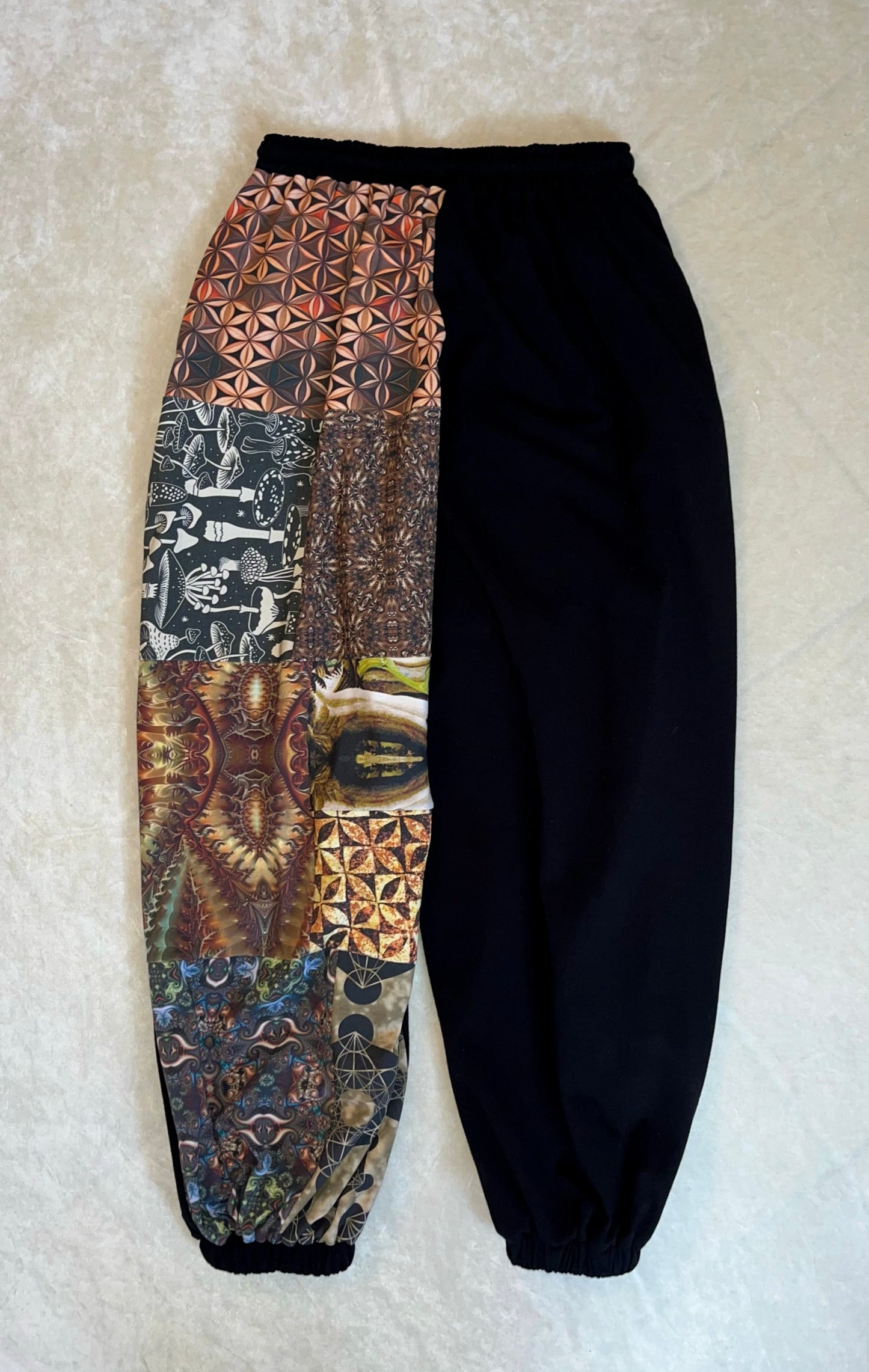 Patchwork Pants W/ Moth Appliqué XS-XL