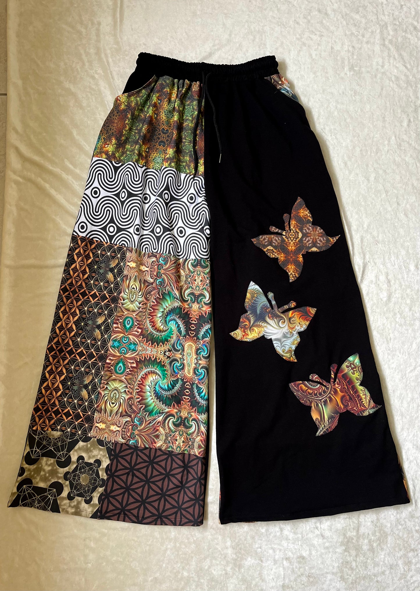 Butterfly Patchwork Pants V2 𐦍 XS-XL