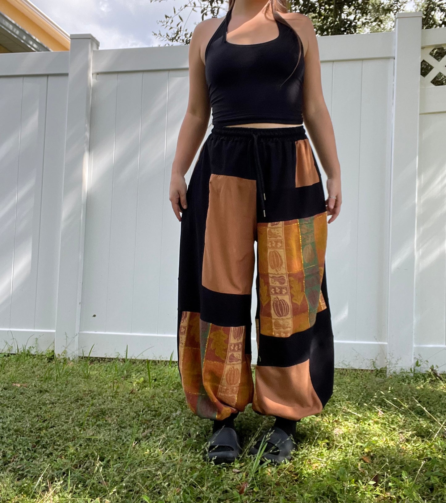 Pumpkin Patchwork Pants XS-XL