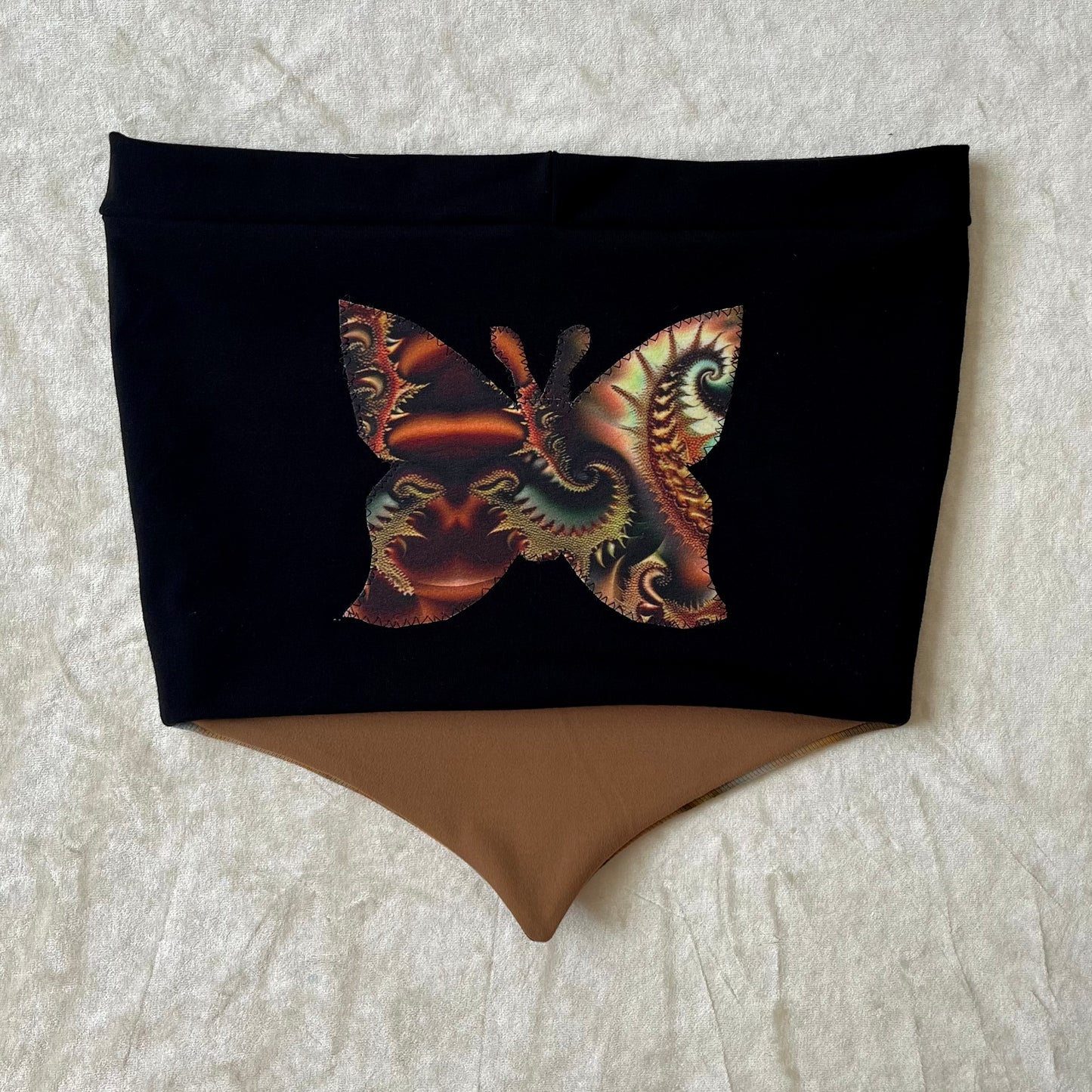 Butterfly Pixie Top ཐི༏ཋྀ S/M Hand-Dyed Cotton Rib Knit (double lined)