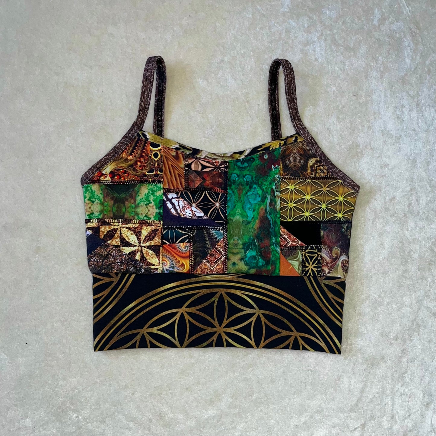 Xtra Patchwork Bralette Tank S/M