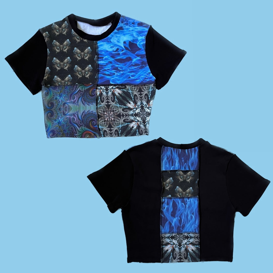Patchwork Cropped Tee 𓆩♡𓆪 XS/S