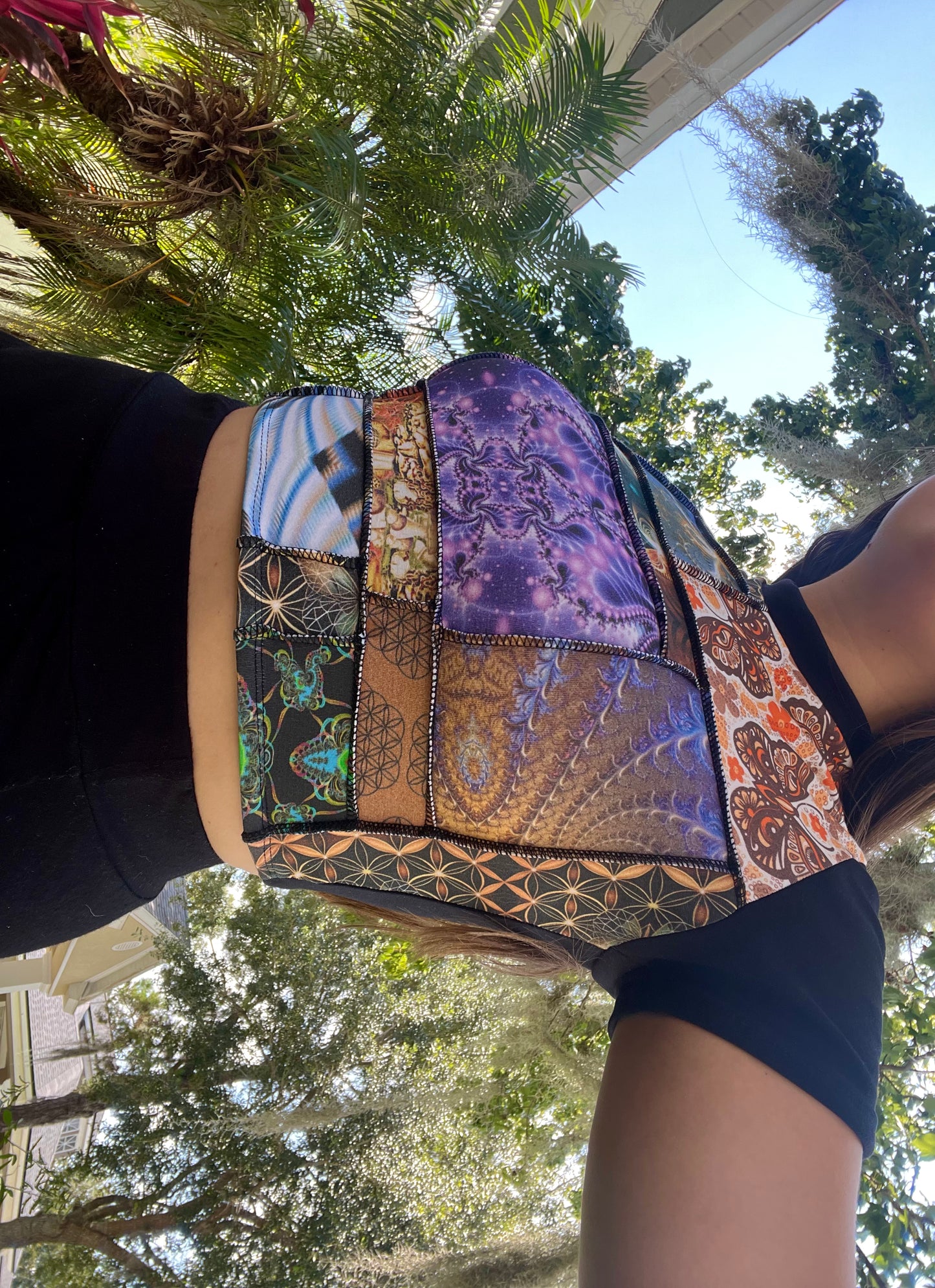 Patchwork Cropped Tee ♡ M/L