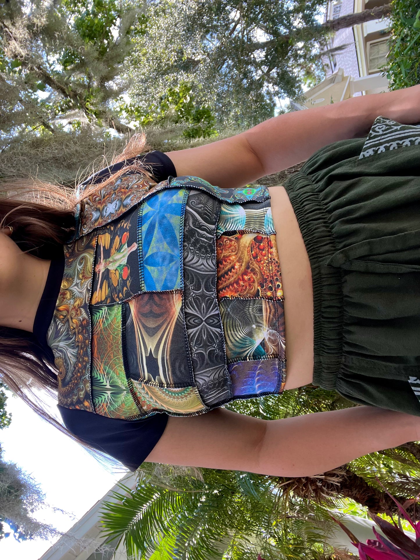 Patchwork Cropped Tee 𖤓 M