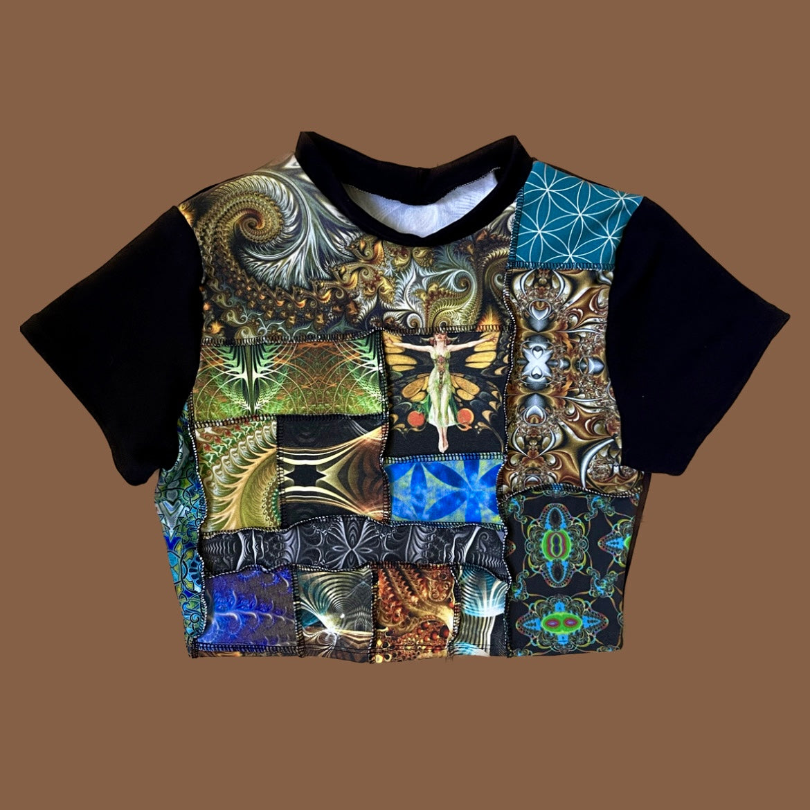 Patchwork Cropped Tee 𖤓 M