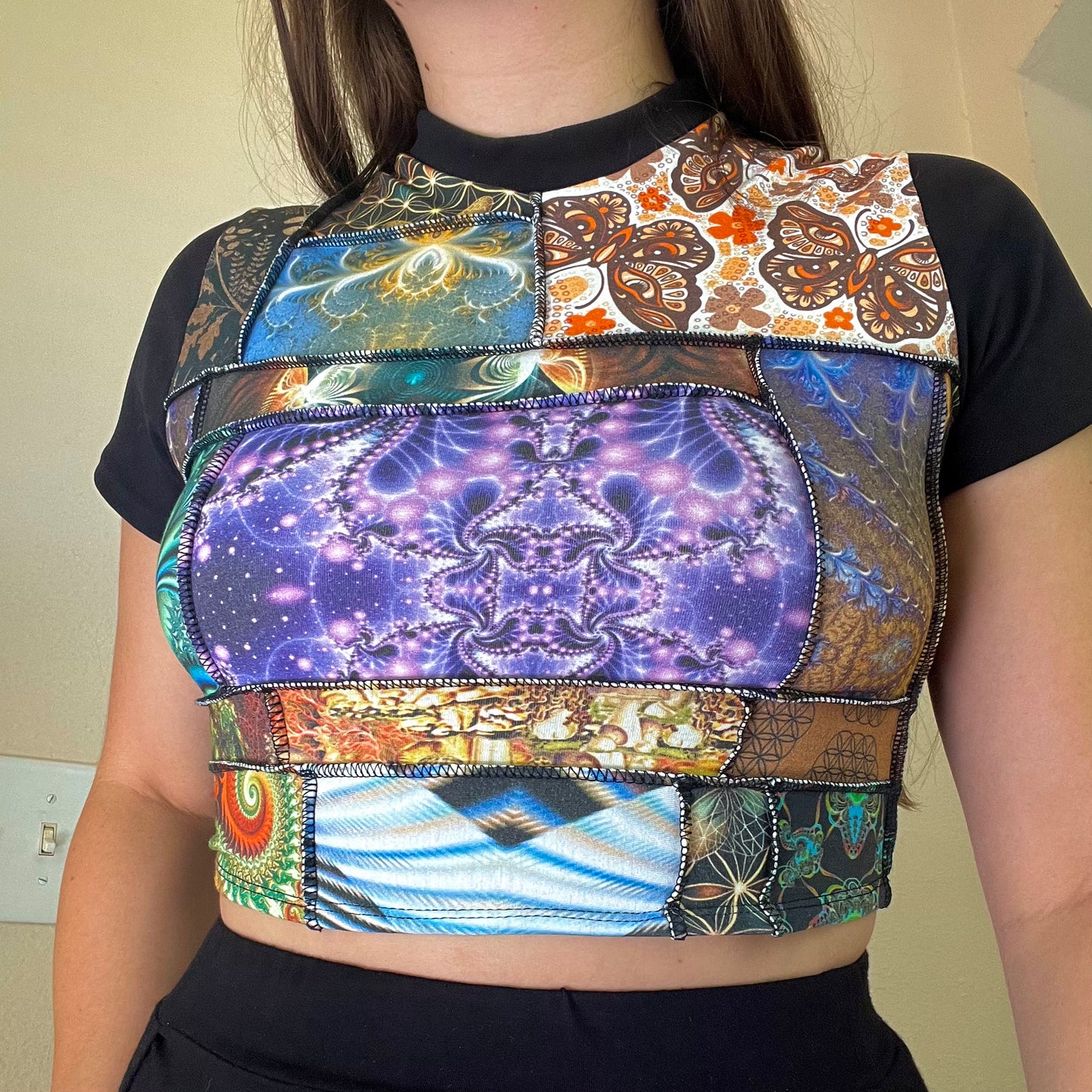 Patchwork Cropped Tee ♡ M/L