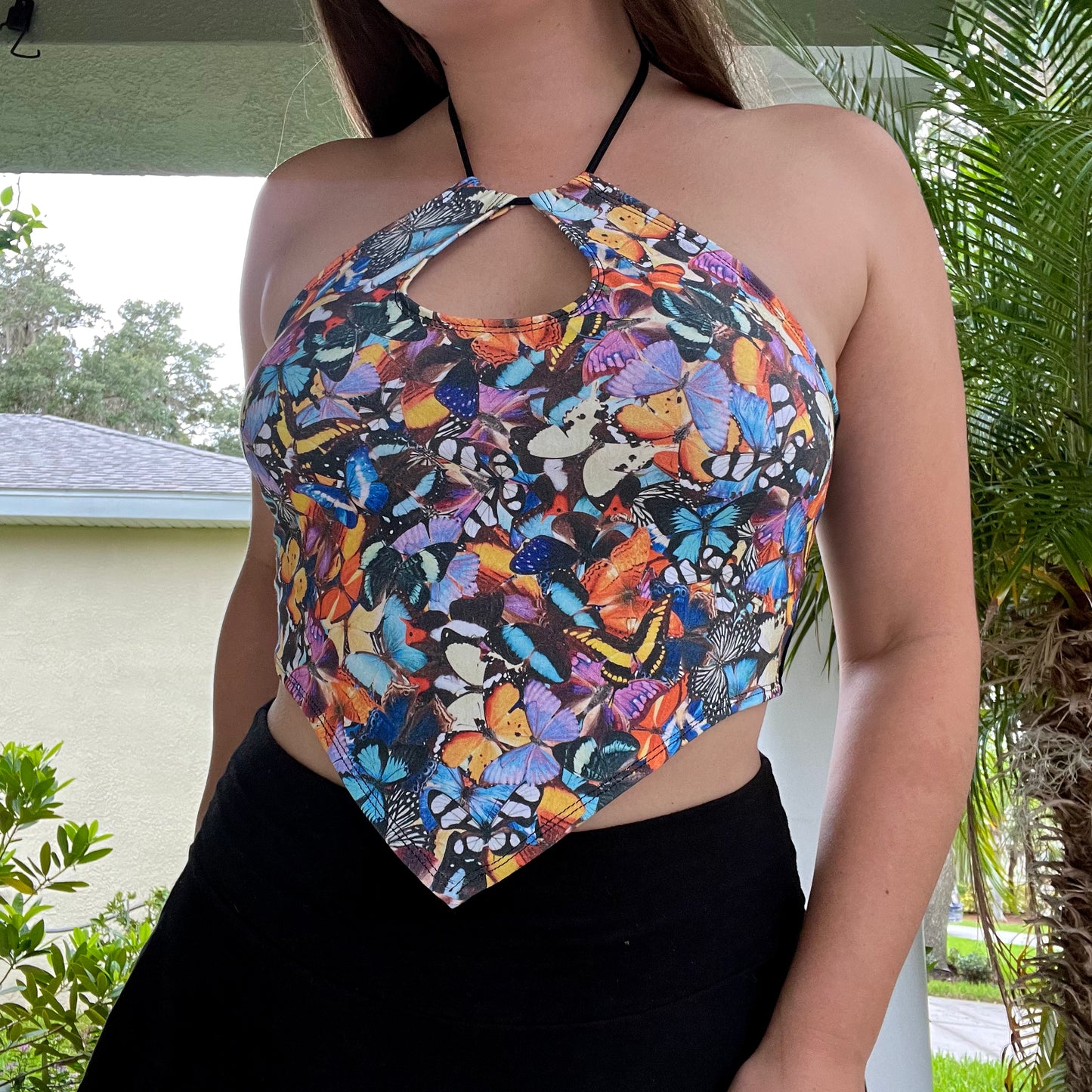 Butterfly Lace-Up Back Pixie Top š¦ S-L