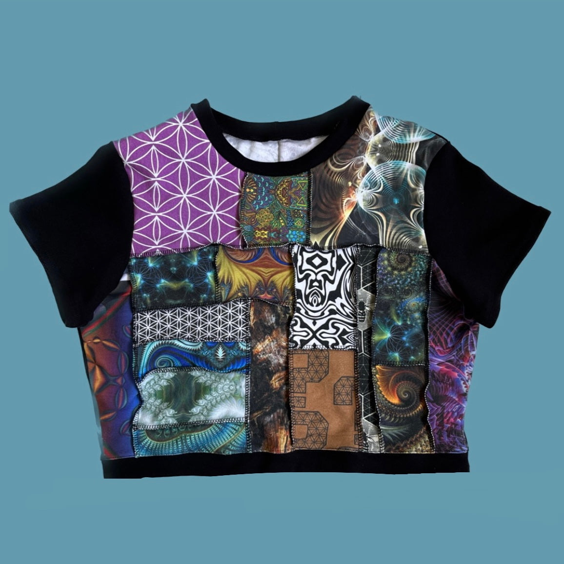 Patchwork Cropped Tee ꕥ XL/XXL